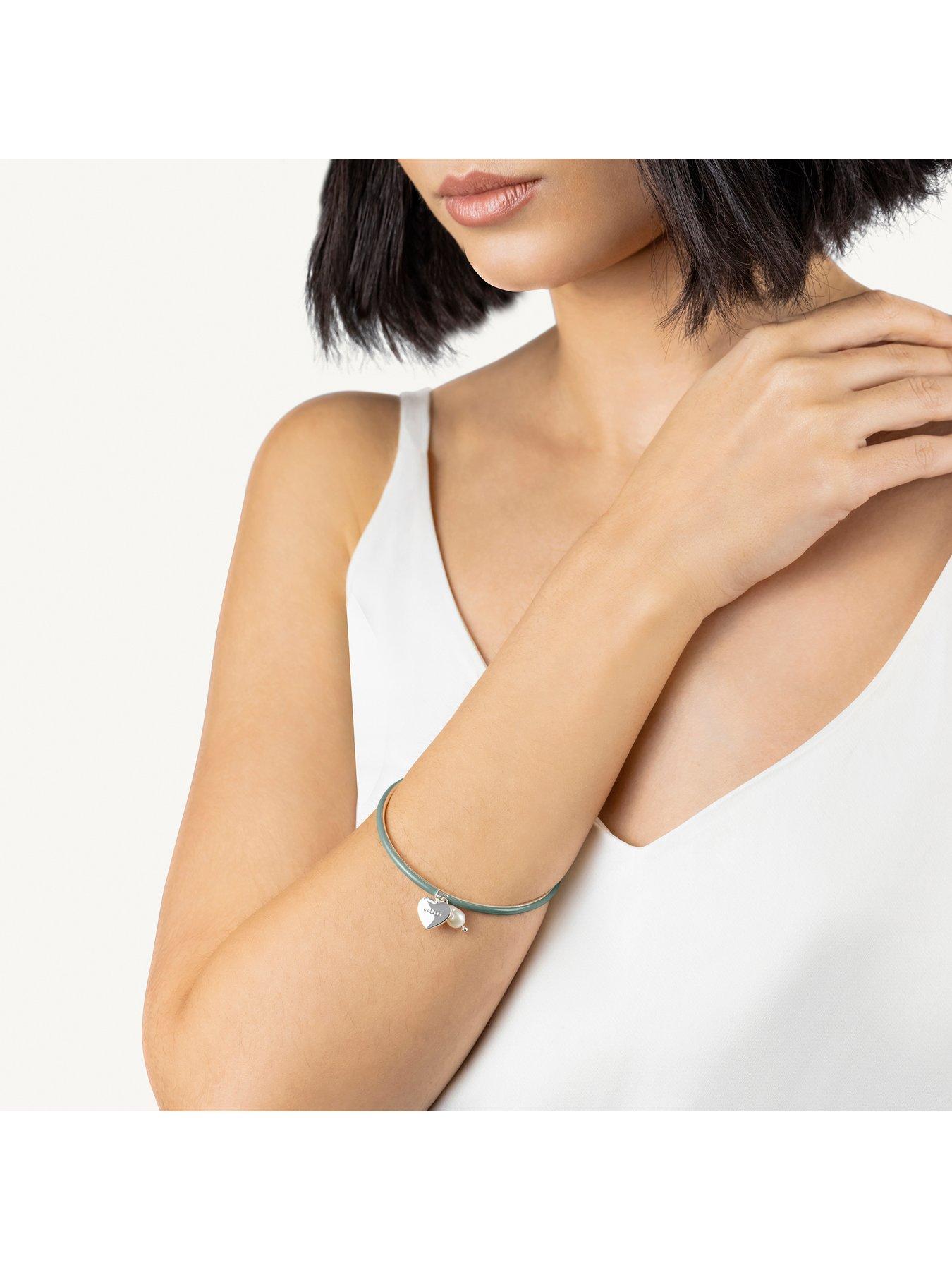 Image 2 of 5 of Radley Silver Steel Enamel Bangle With Hanging Charms