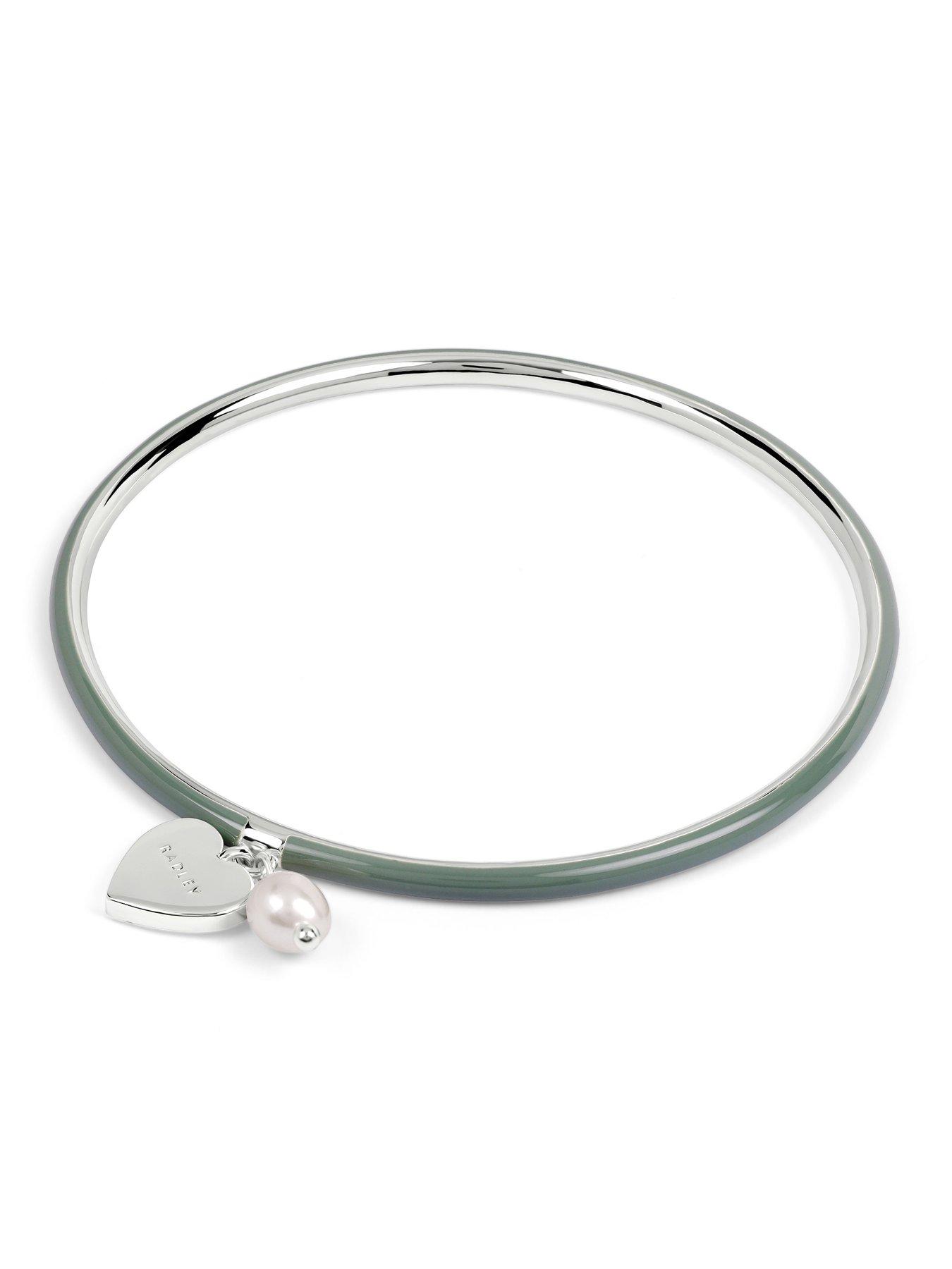 Image 3 of 5 of Radley Silver Steel Enamel Bangle With Hanging Charms