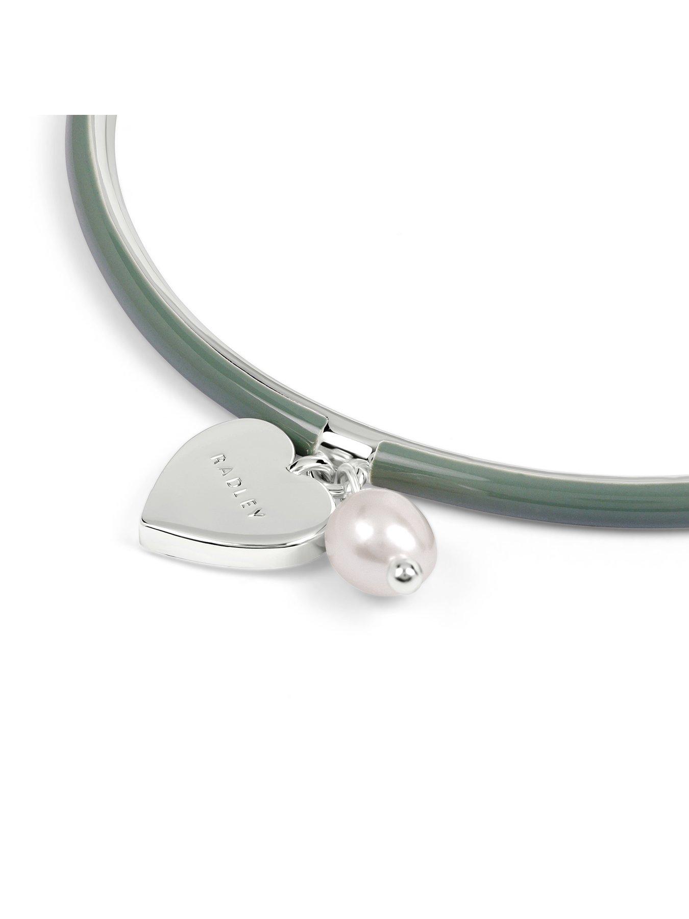 Image 4 of 5 of Radley Silver Steel Enamel Bangle With Hanging Charms