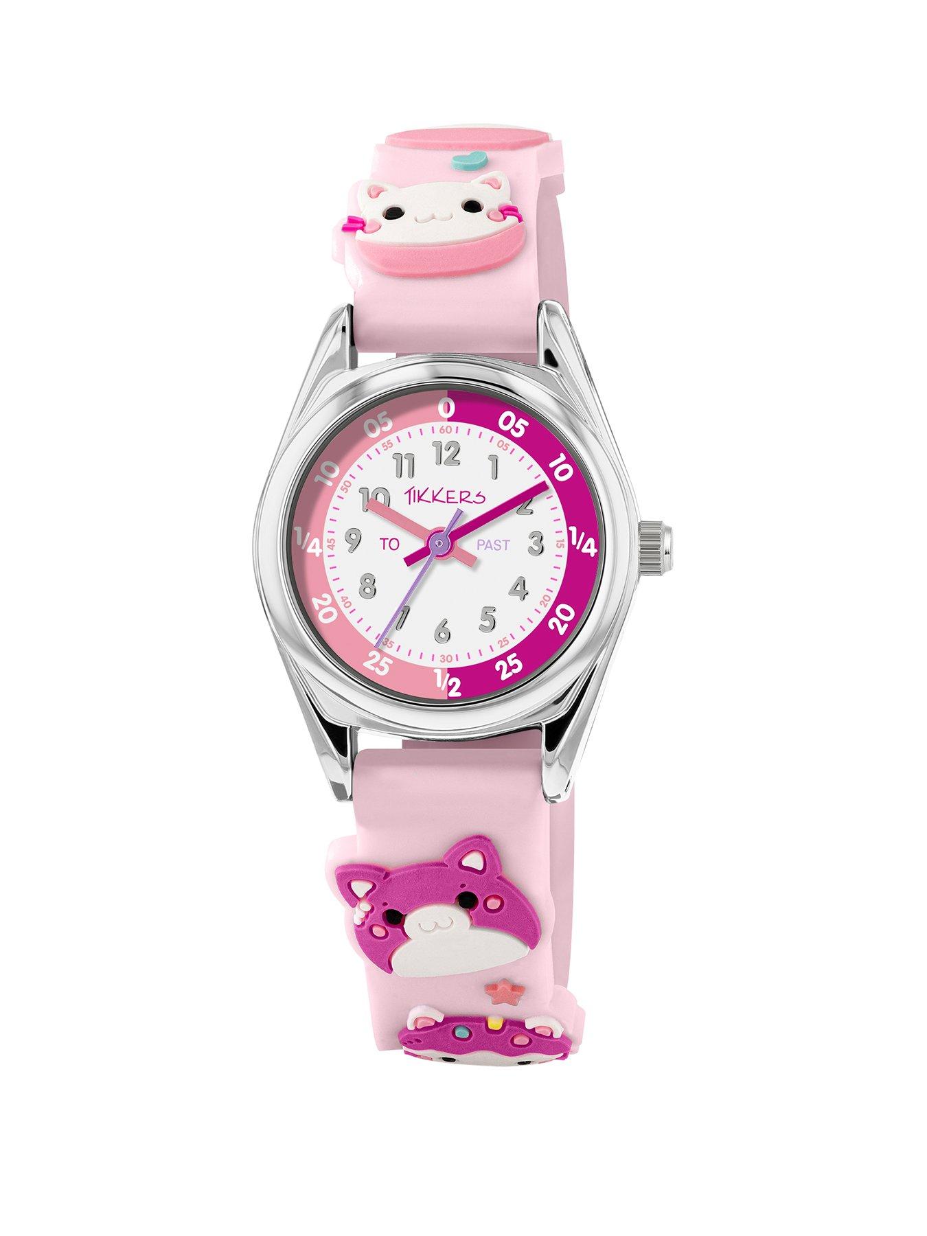Image 1 of 5 of Tikkers 3D Cat Pink Silicone Strap Watch