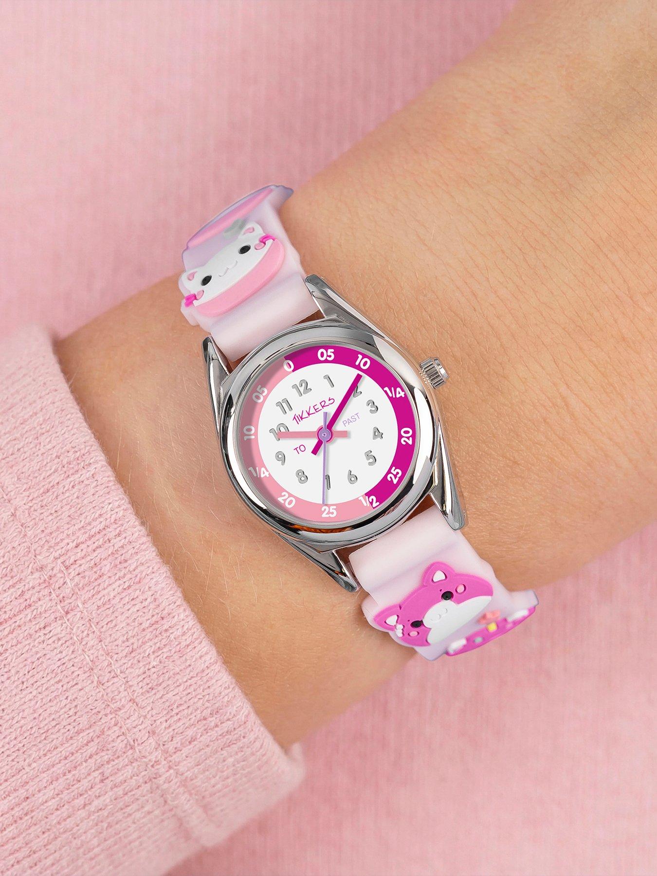 Image 2 of 5 of Tikkers 3D Cat Pink Silicone Strap Watch