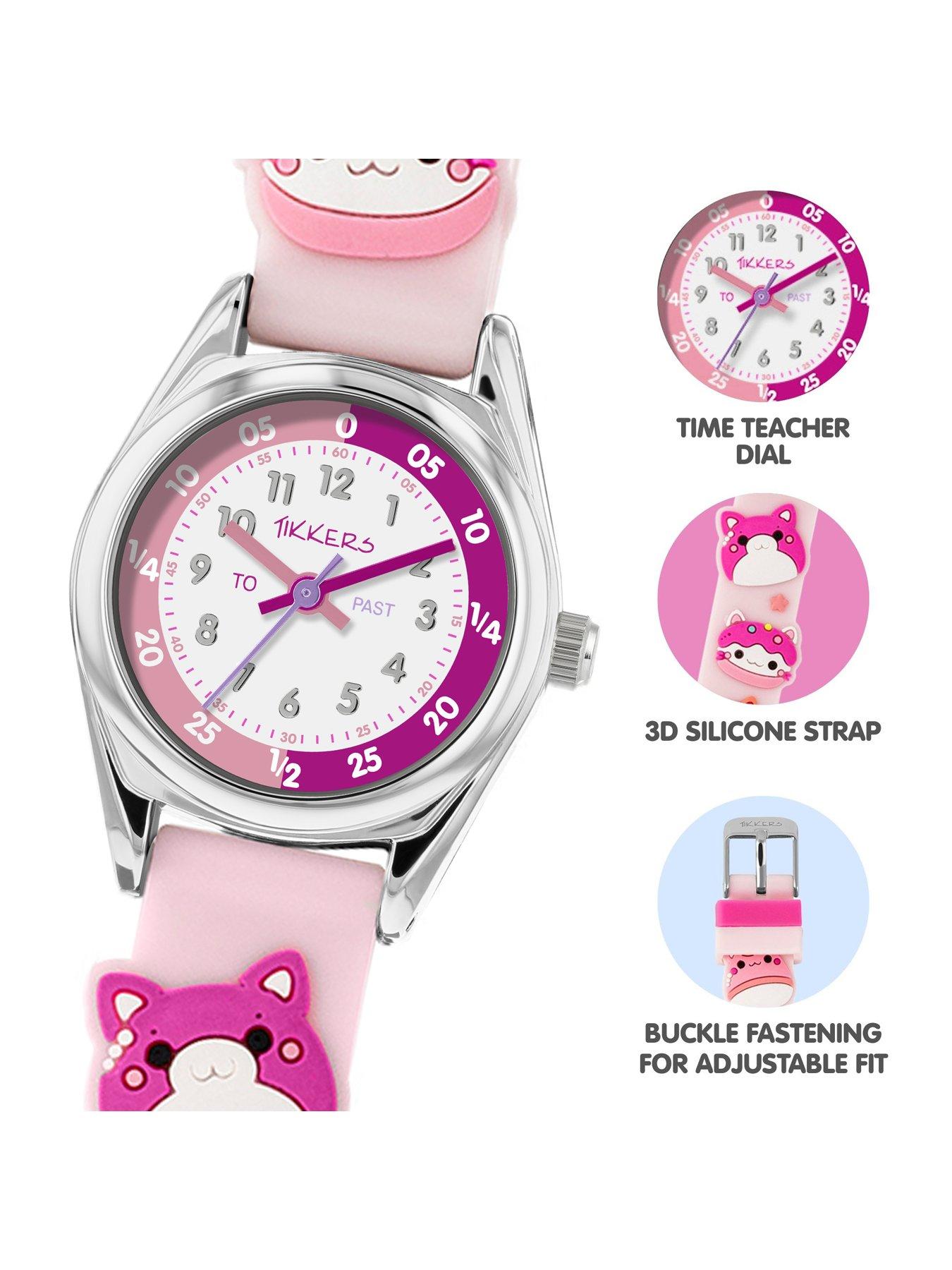 Image 3 of 5 of Tikkers 3D Cat Pink Silicone Strap Watch