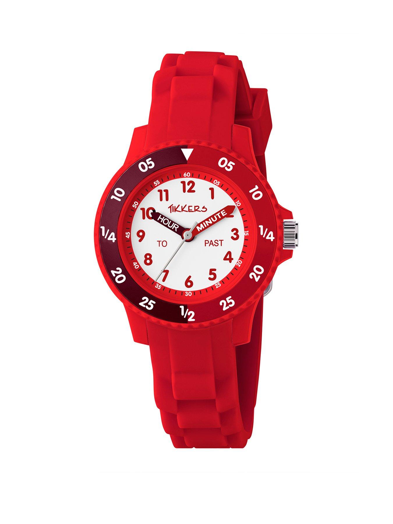 Tikkers Red Silicone strap Timer Teacher Watch