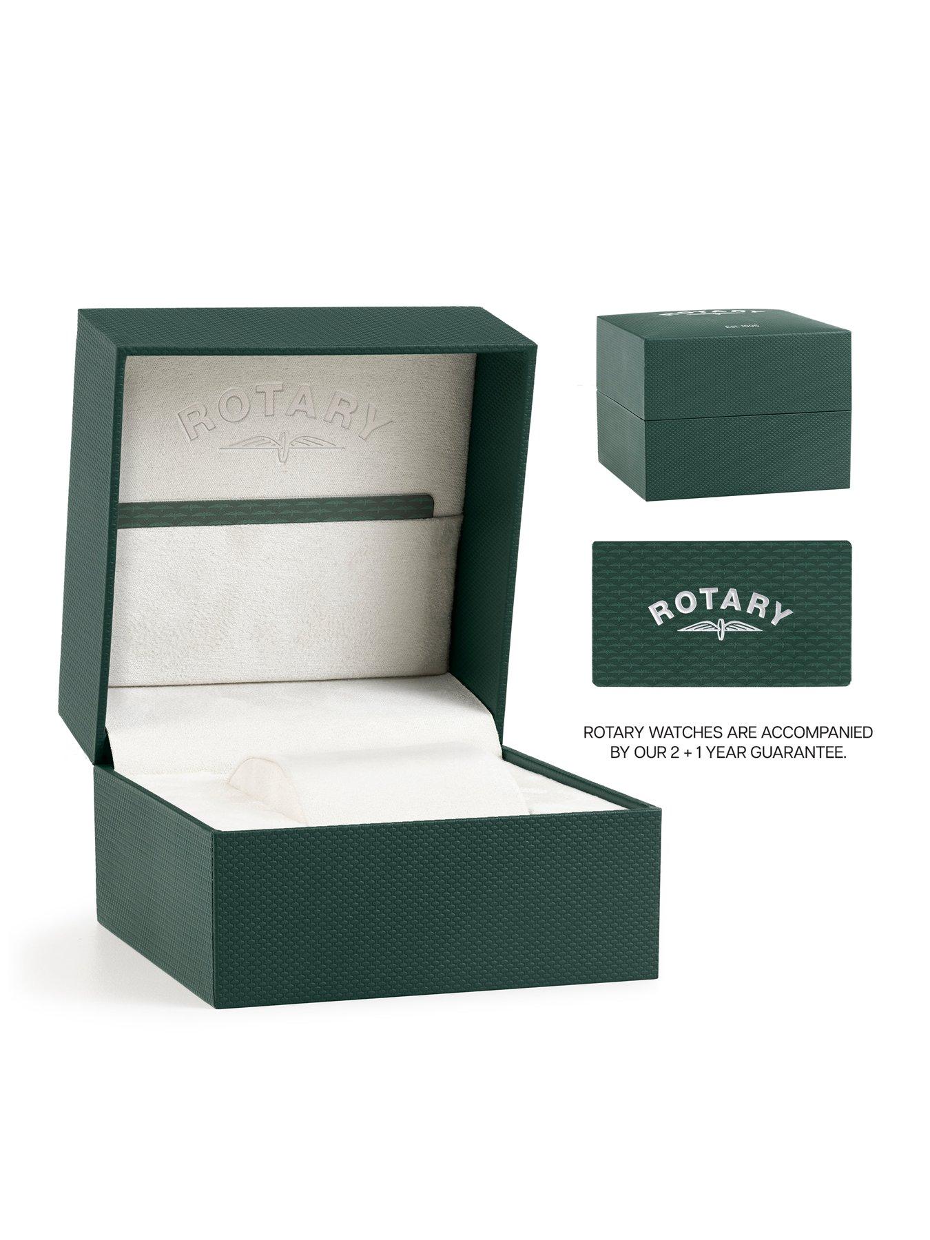  image of rotary-mens-seamatic-gp-brown-strap-silver-white-dial-100m