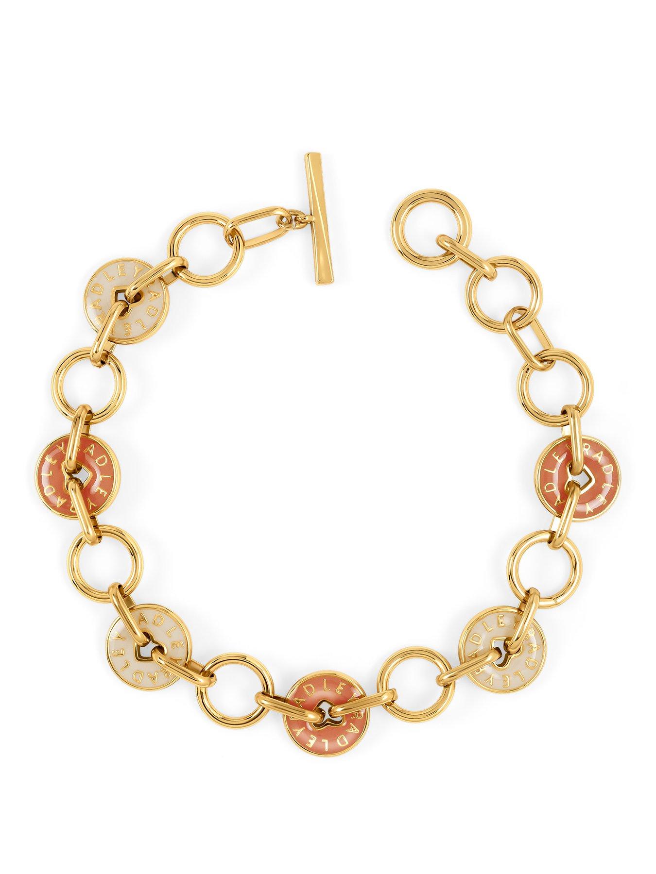 Radley 18ct GP Salt and Carnation Enamel Charm Bracelet