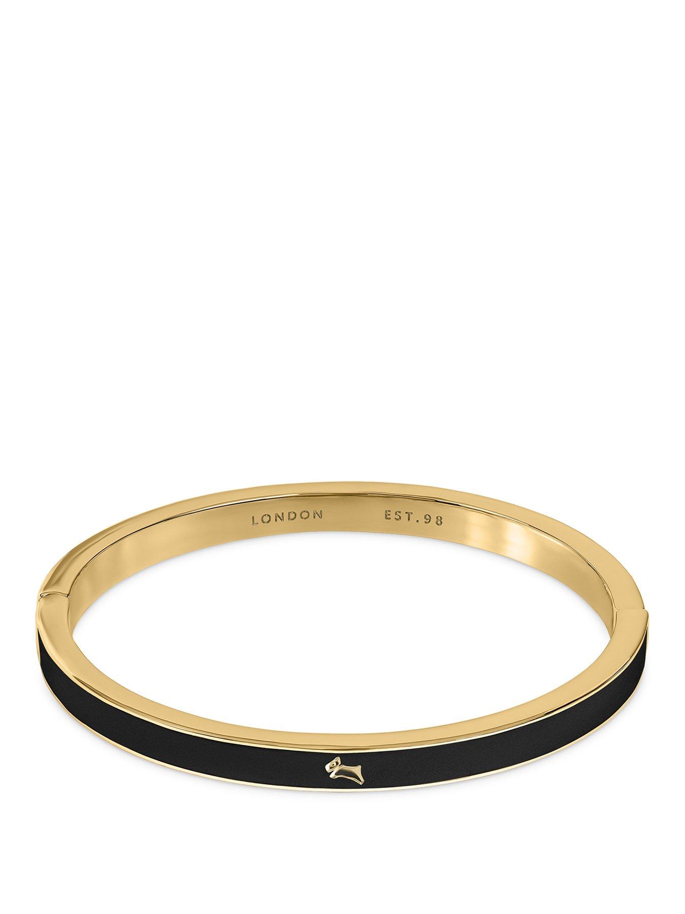 Radley Radley 18ct GP Bangle with Black  Enamel