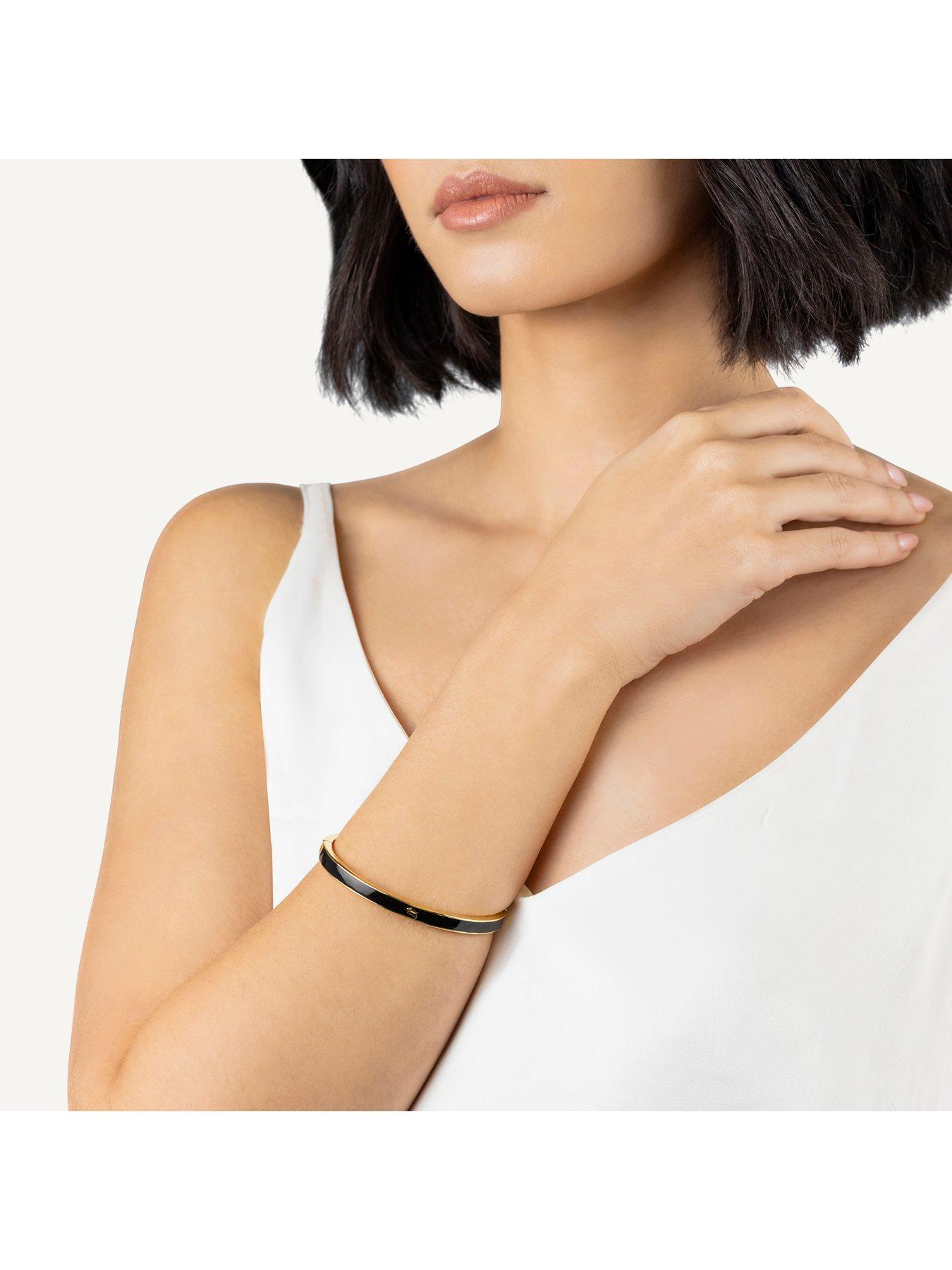 Image 2 of 5 of Radley 18ct GP Bangle with Black Enamel