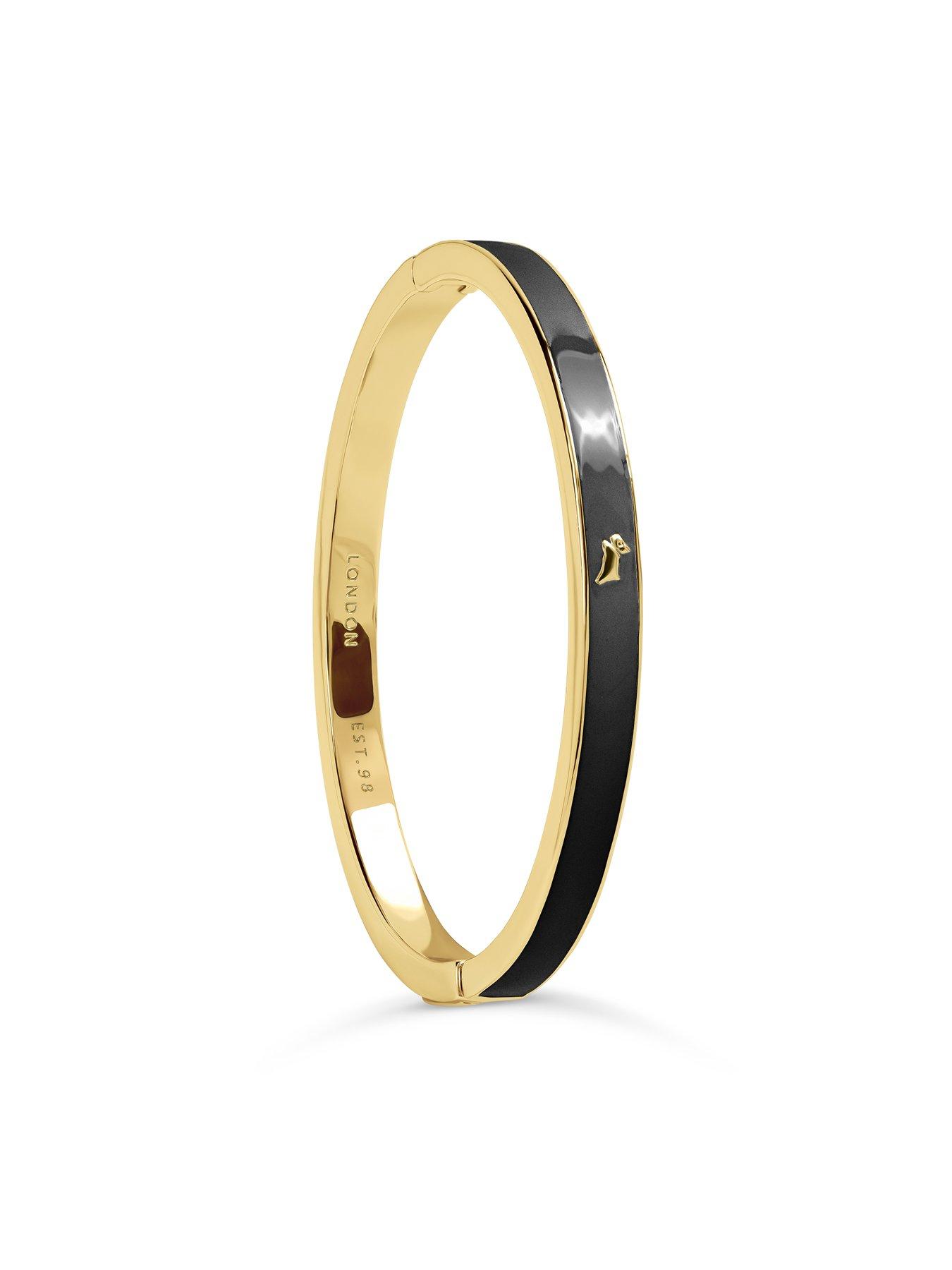 Image 4 of 5 of Radley 18ct GP Bangle with Black Enamel