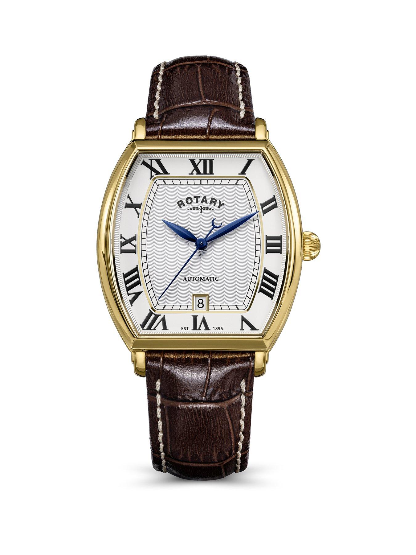 Image 1 of 6 of Rotary Men's Automatic GP Brown Strap White Dial 50m