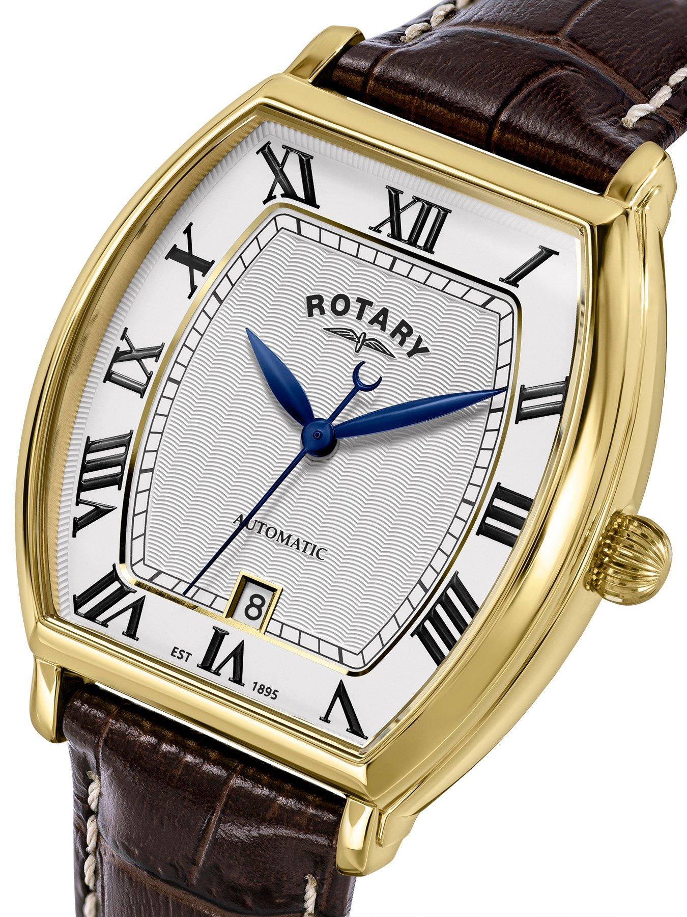Image 2 of 6 of Rotary Men's Automatic GP Brown Strap White Dial 50m