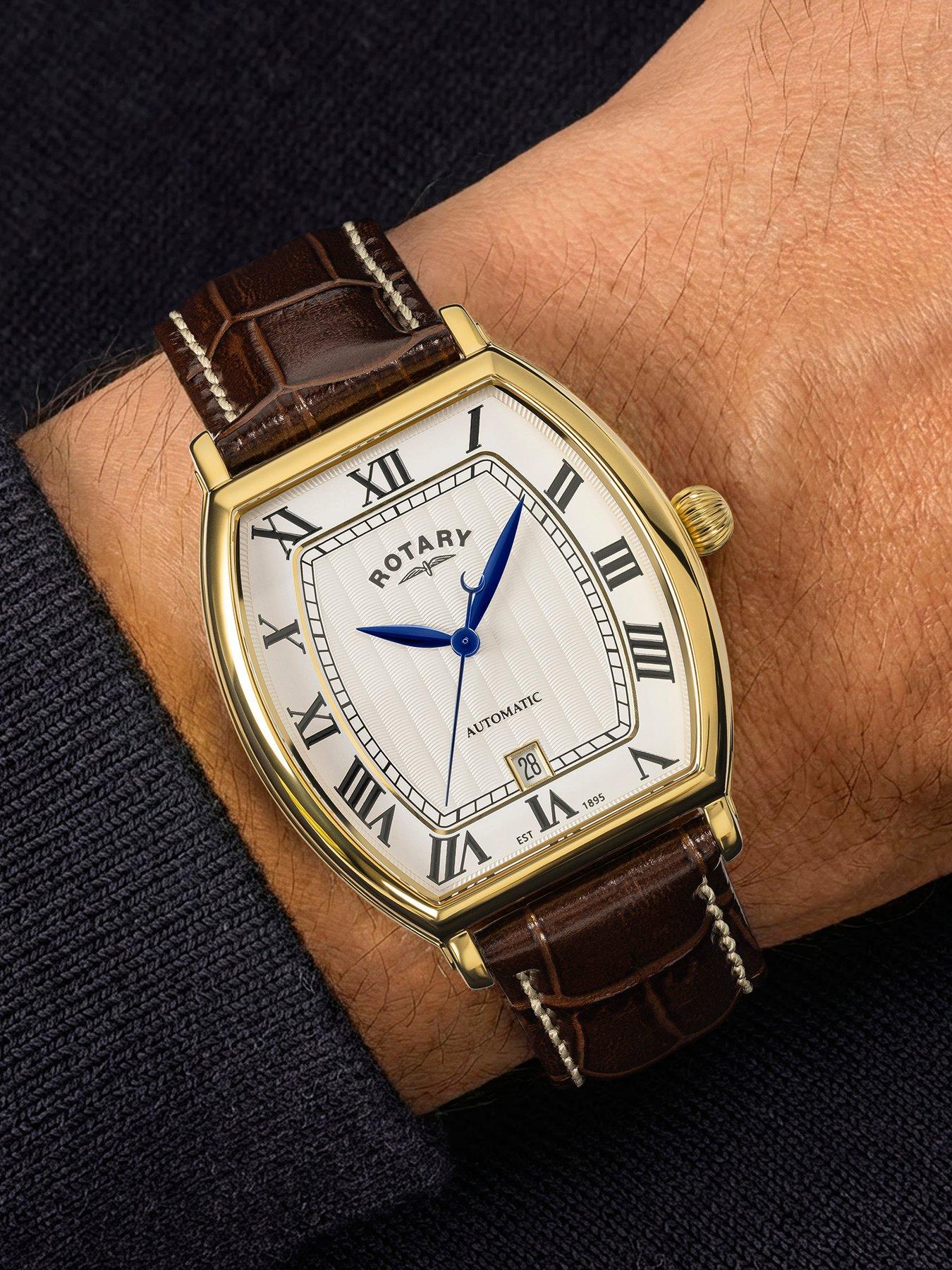 Image 3 of 6 of Rotary Men's Automatic GP Brown Strap White Dial 50m