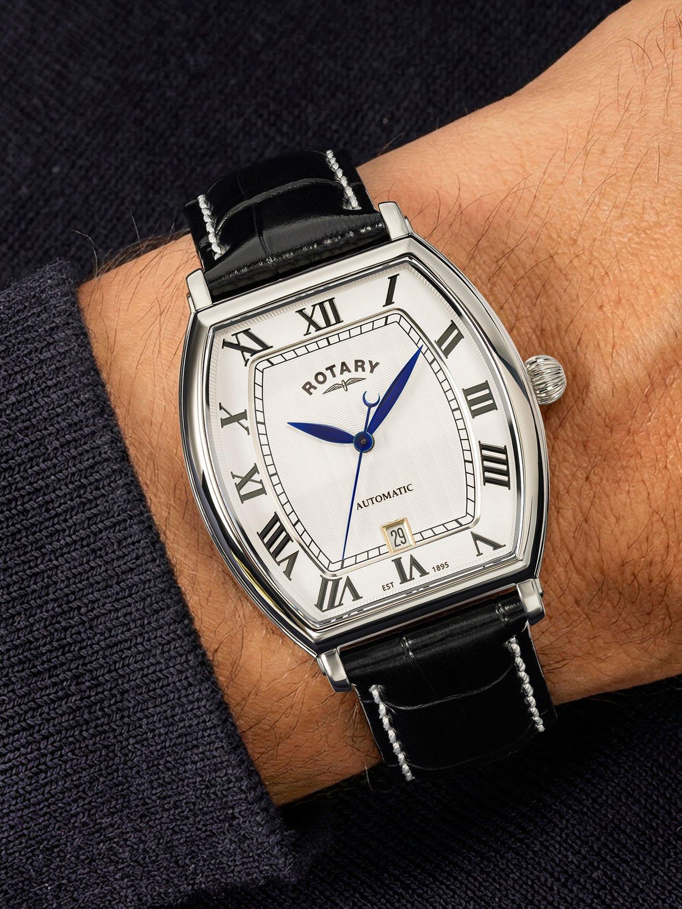 Image 3 of 6 of Rotary Men's Automatic SS Black Strap White Dial 50m