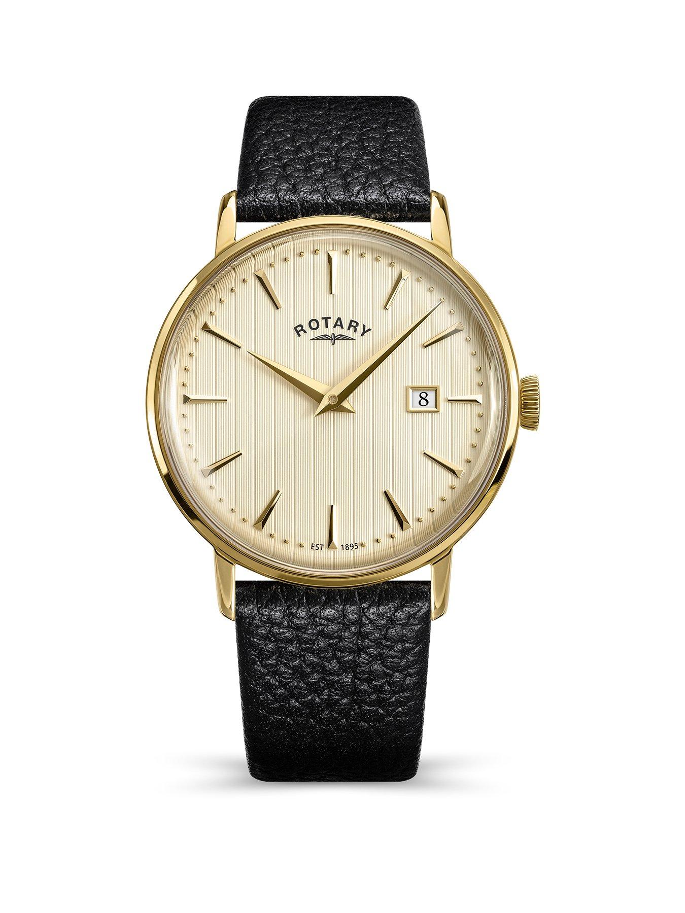 Image 1 of 6 of Rotary Men's GP Brown Strap Cream Dial 50m