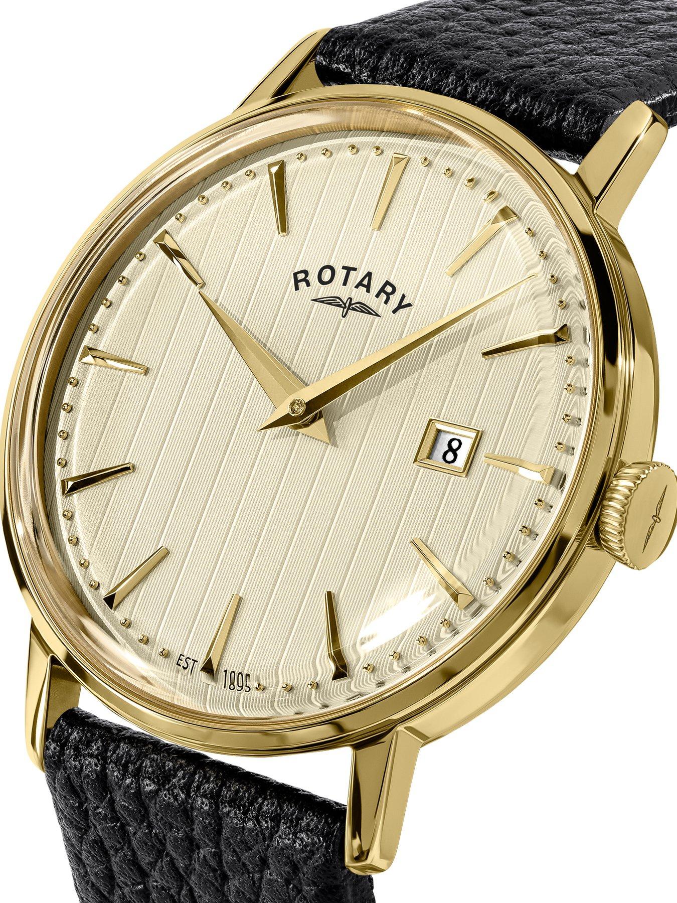 Image 2 of 6 of Rotary Men's GP Brown Strap Cream Dial 50m