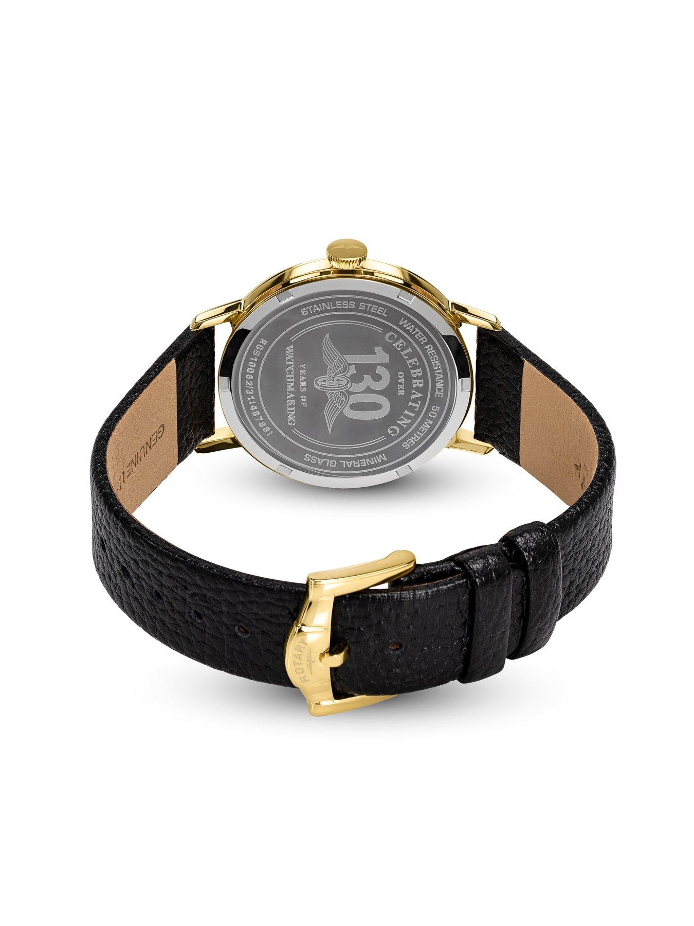 Image 4 of 6 of Rotary Men's GP Brown Strap Cream Dial 50m