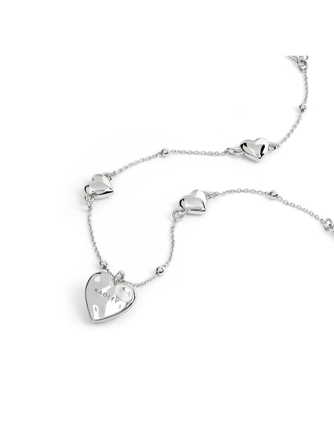 Image 3 of 4 of Radley Silver Multi Hammered Heart Charm Necklace