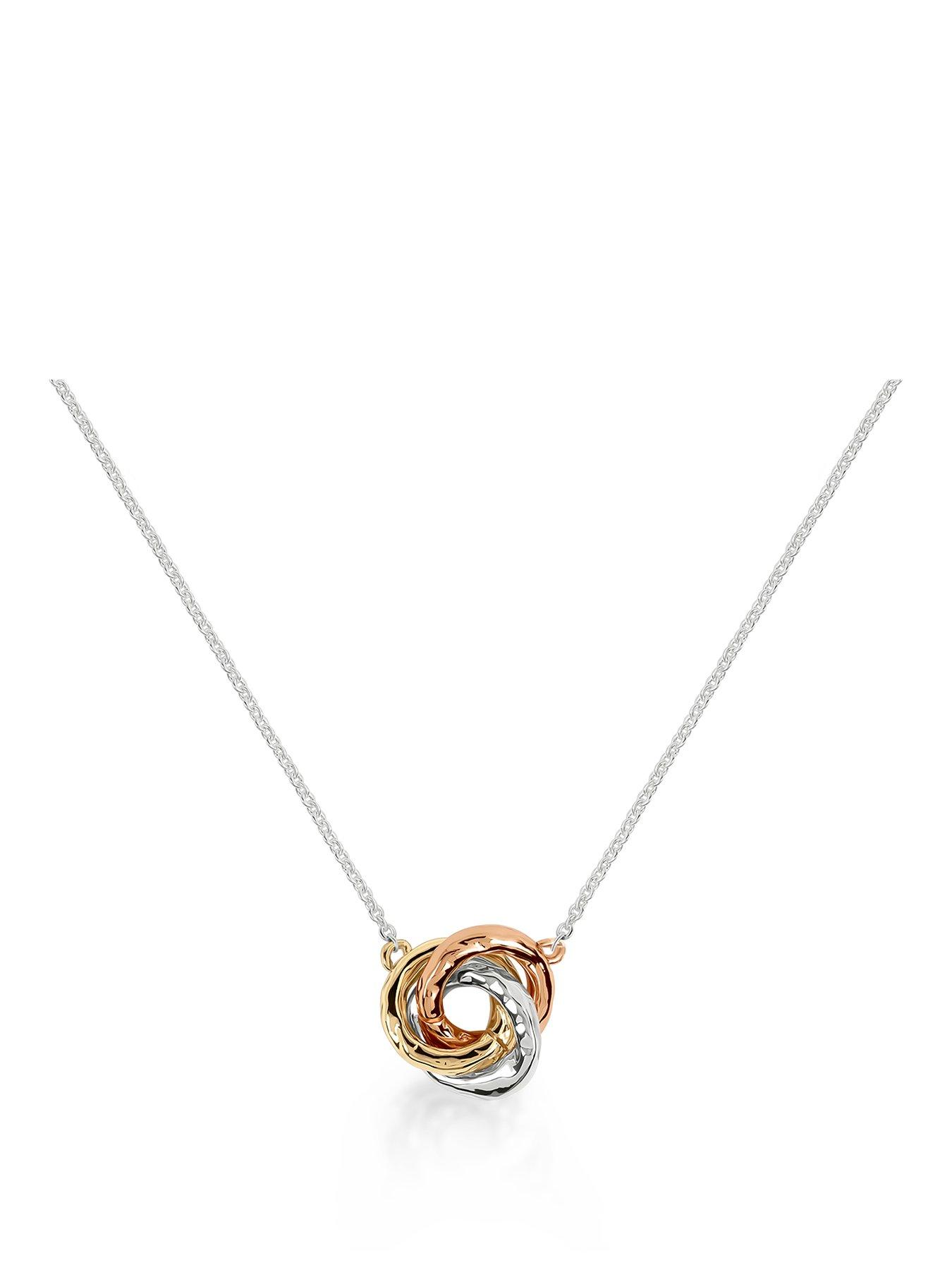 Image 1 of 4 of Radley Triple Plated Hammered Ring Necklace