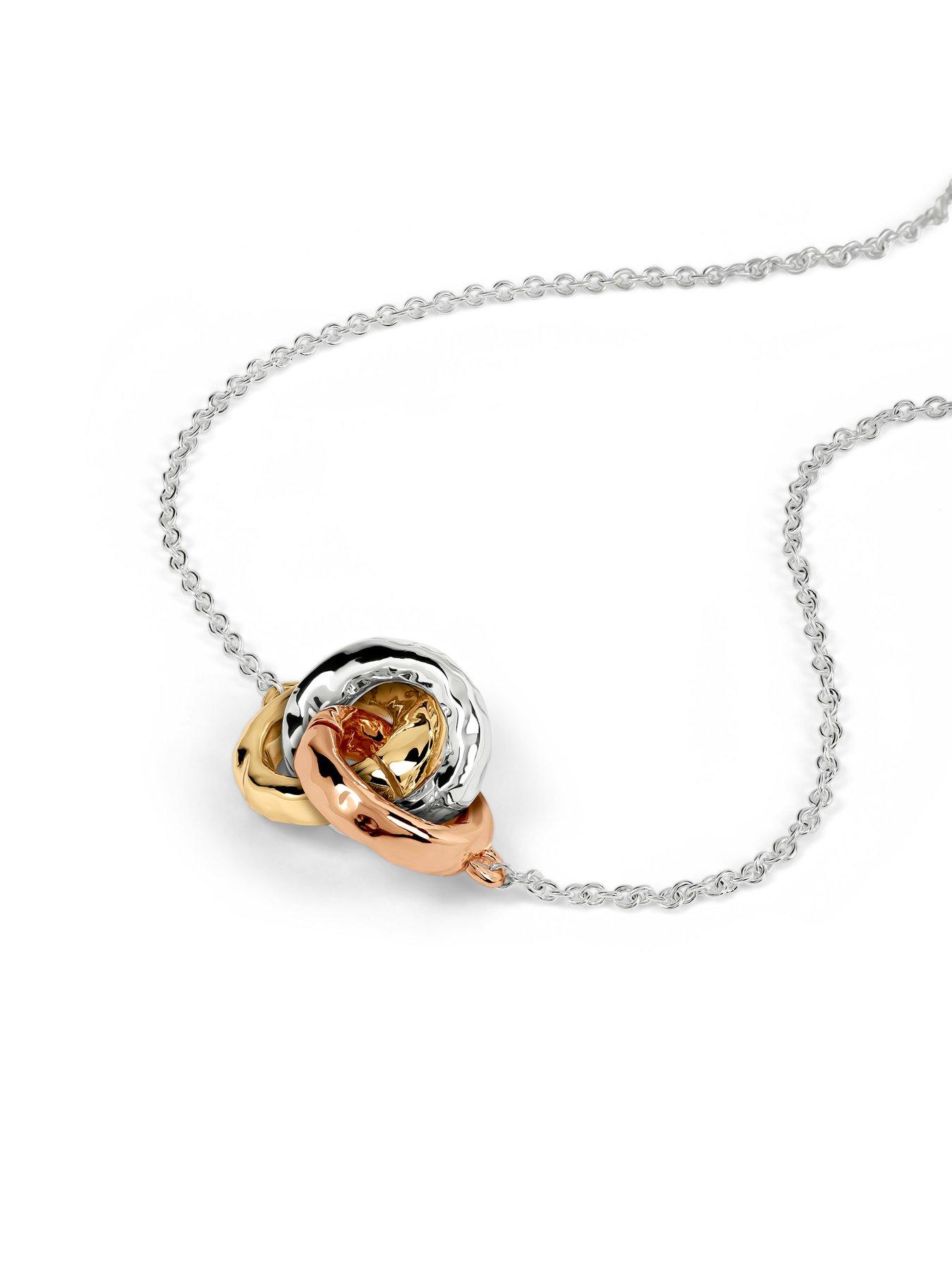 Image 3 of 4 of Radley Triple Plated Hammered Ring Necklace