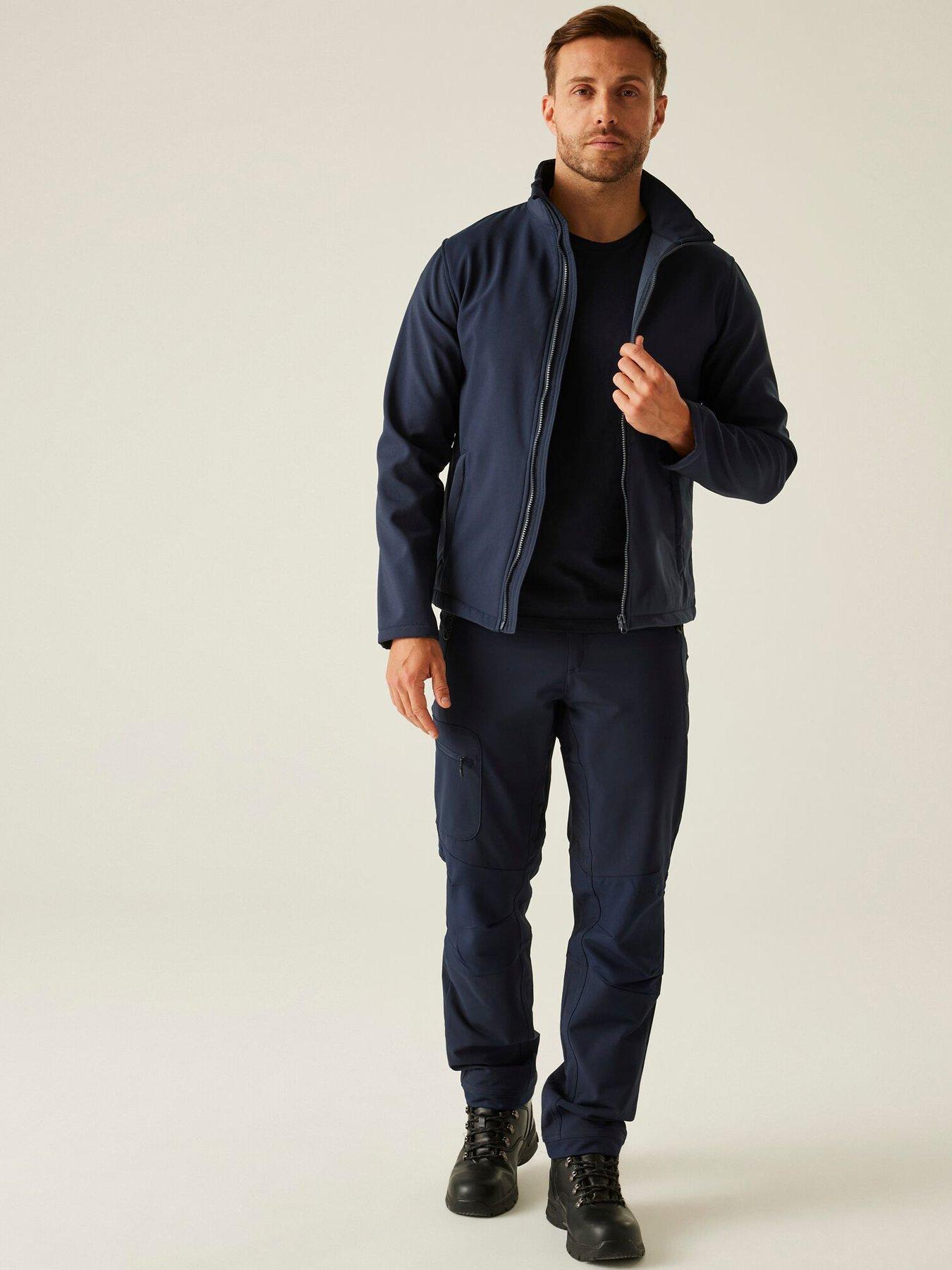 Image 3 of 5 of Regatta Mens Professional Workwear Ablaze Printable Softshell Jacket- Navy
