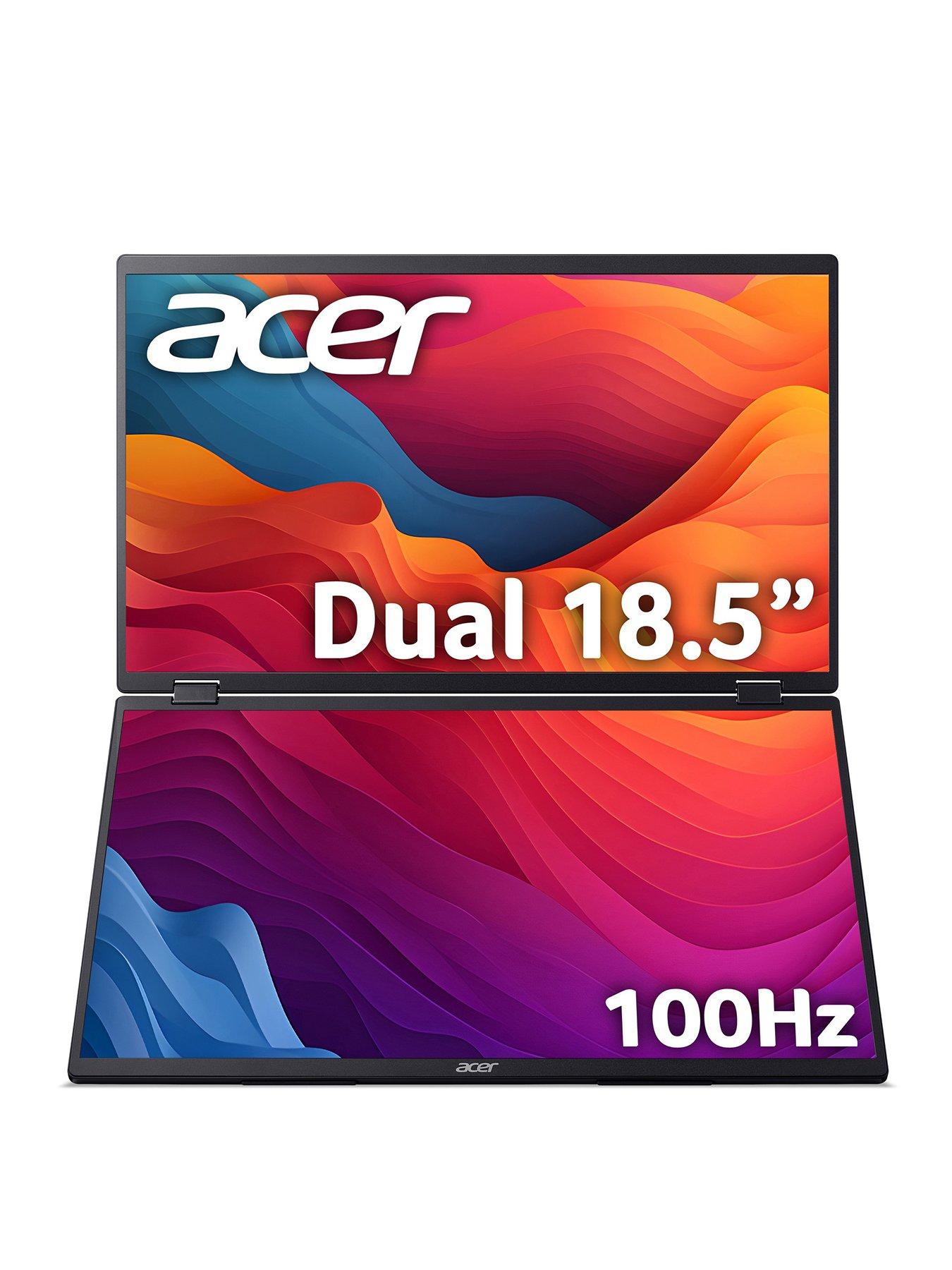 Acer PD193QEbmiuux PD3 Series - Dual 18.5in Monitor - FHD IPS - 100 Hz - Black