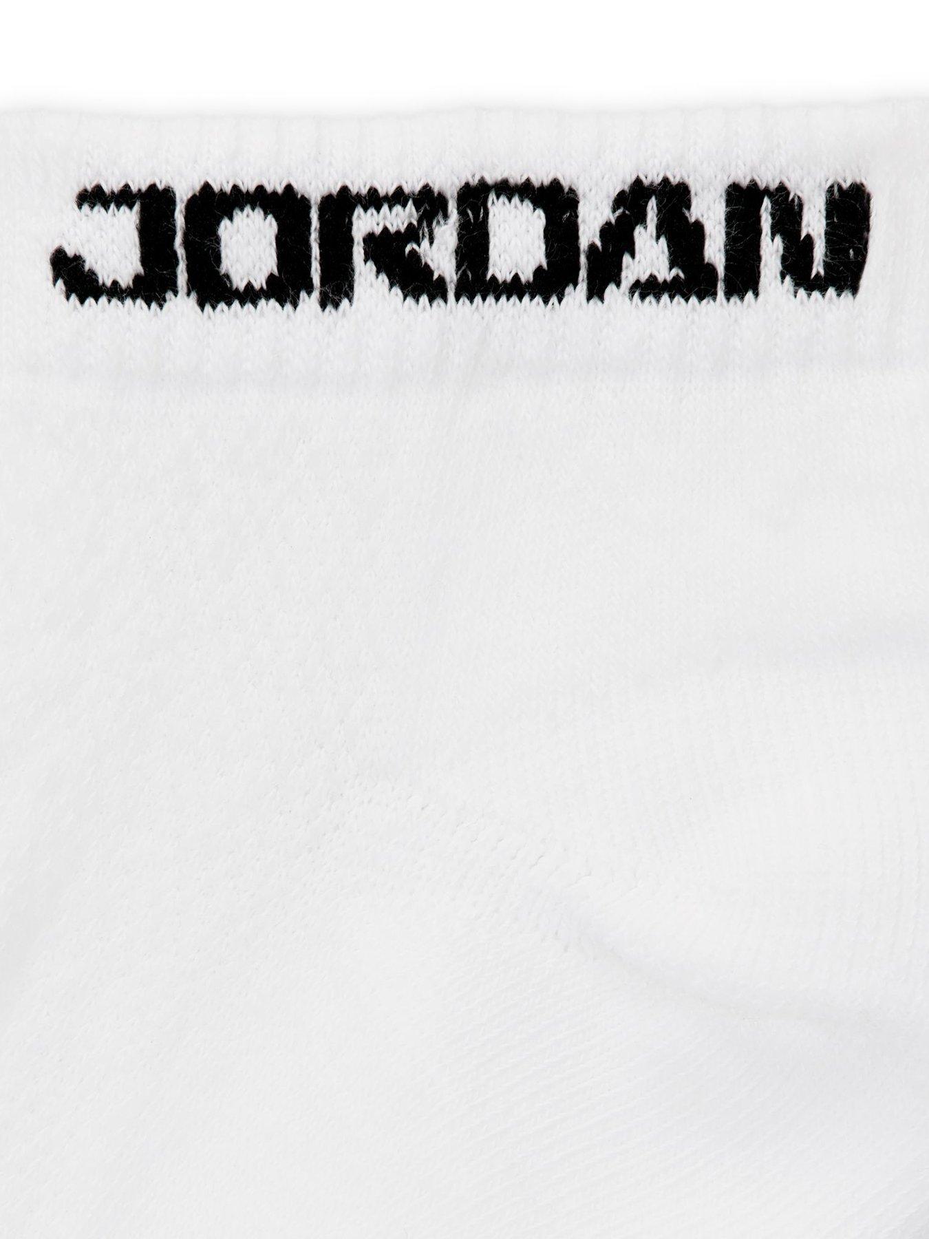 Image 5 of 6 of Jordan Nike Mens 3 Pack Ribbed Cuff Ankle Socks - White