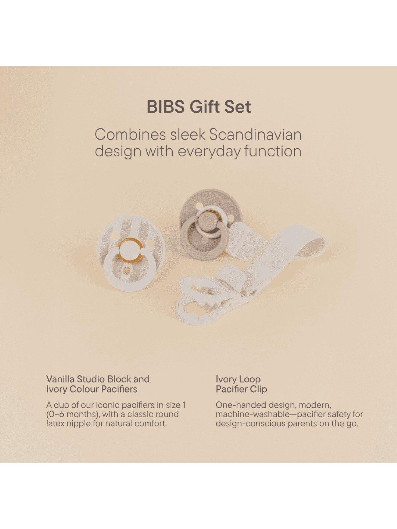  image of bibs-colour-pacifier-loop-clip-gift-set-latex-size-1-ivory
