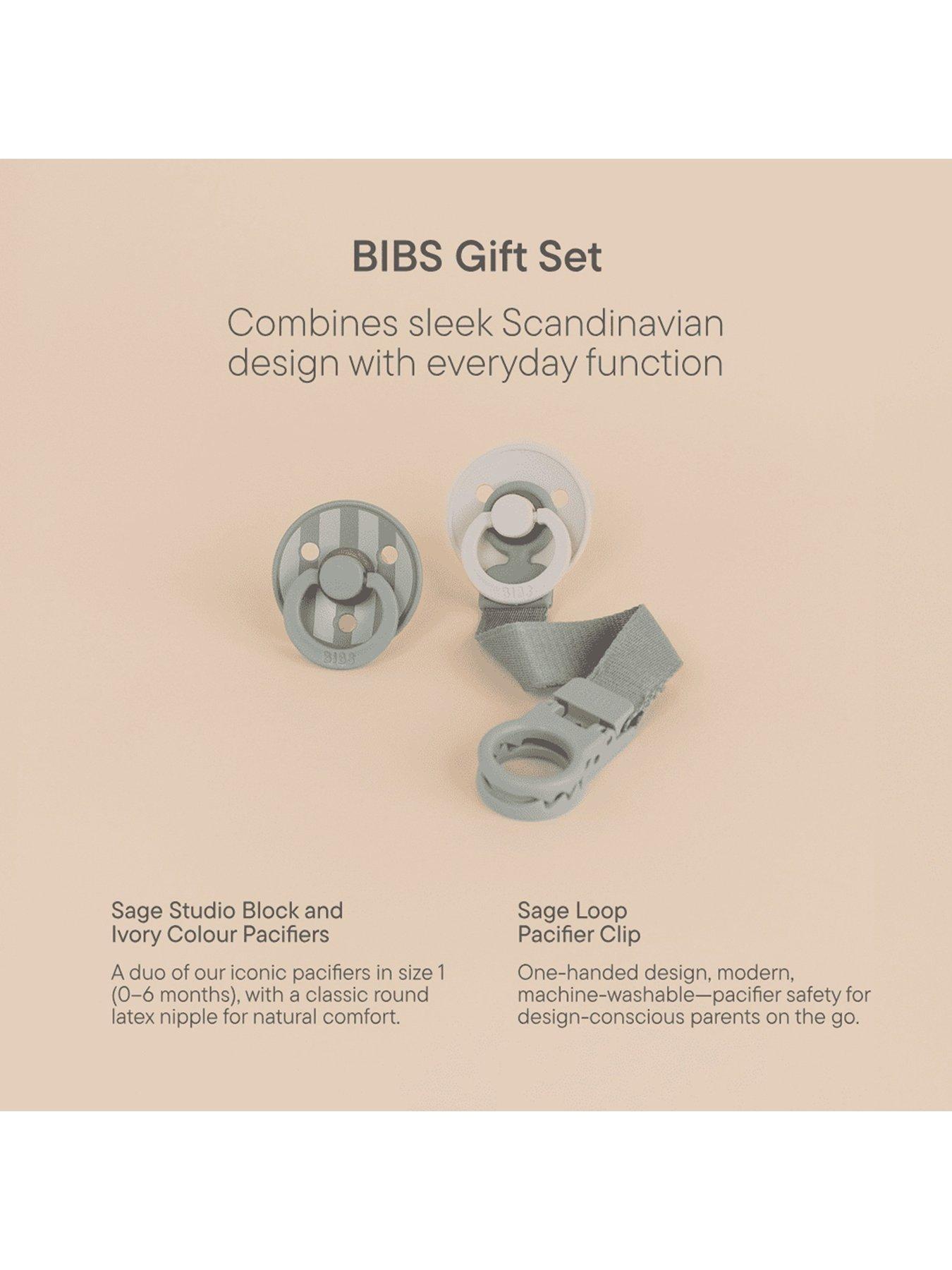  image of bibs-colour-pacifier-loop-clip-gift-set-latex-size-1-sage