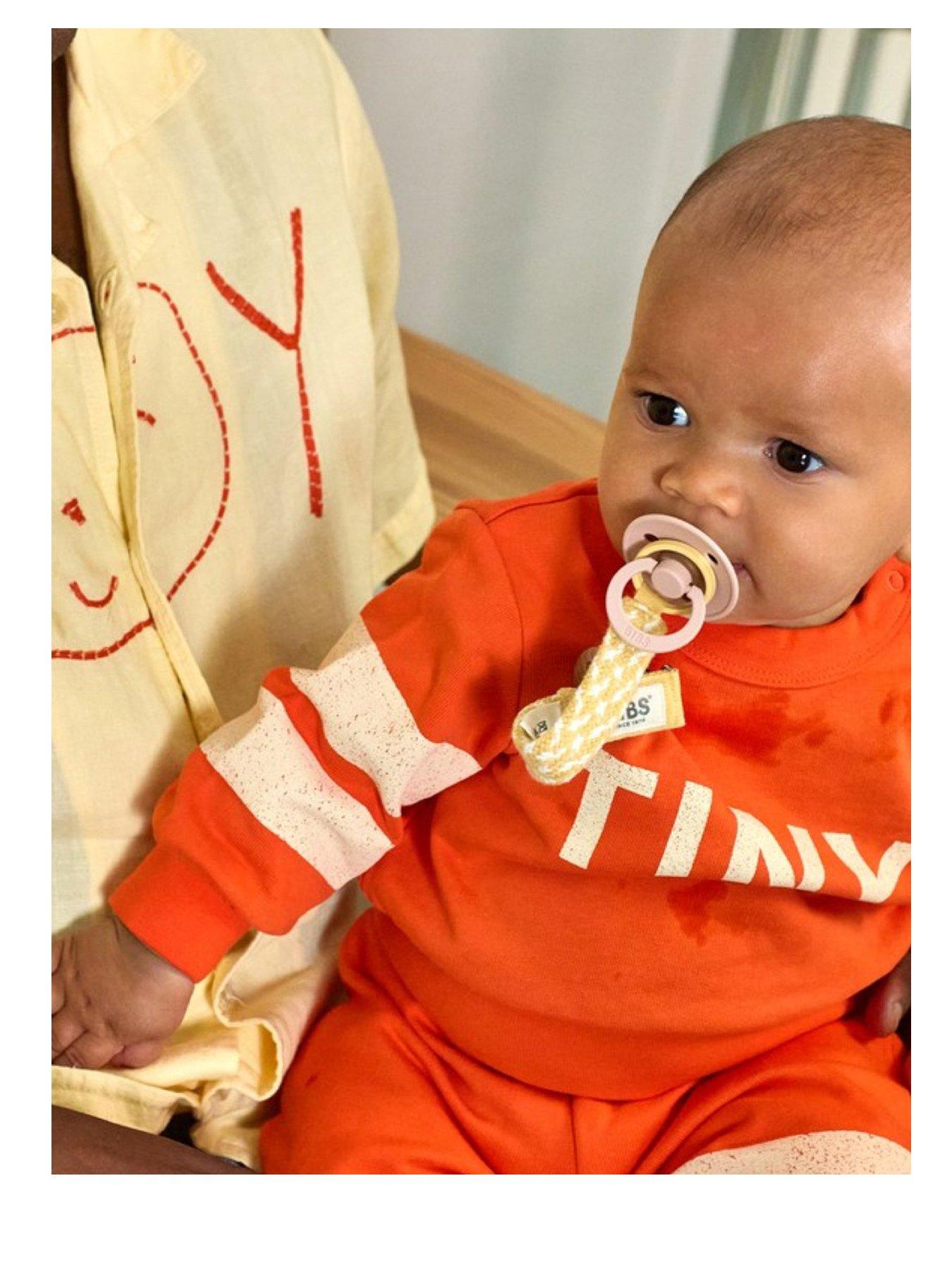  image of bibs-pacifier-clip-braided-petrolbaby-blue