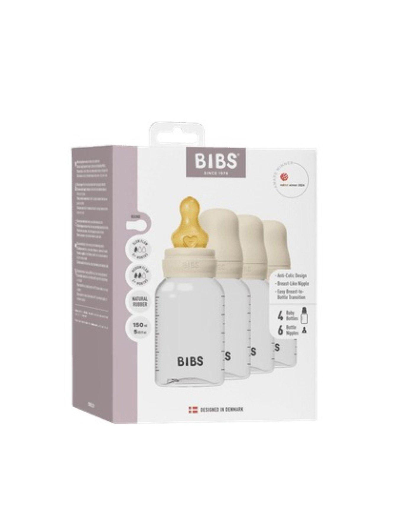BIBS Baby Bottle Round Latex 4 pack 150 ml - Ivory