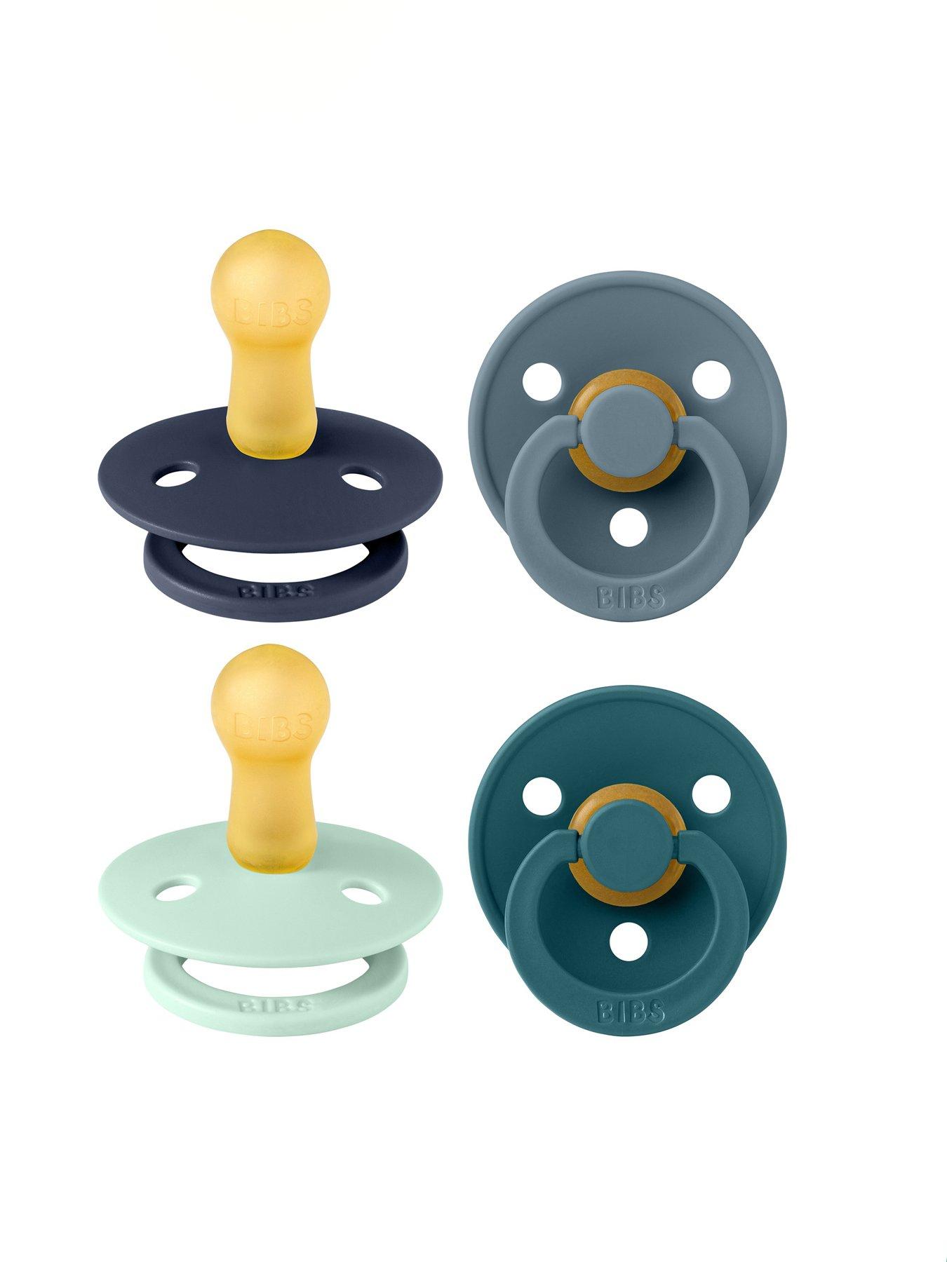front image of bibs-pacifier-colour-4-pack-latex-size-2-baby-boy-bundle-blue