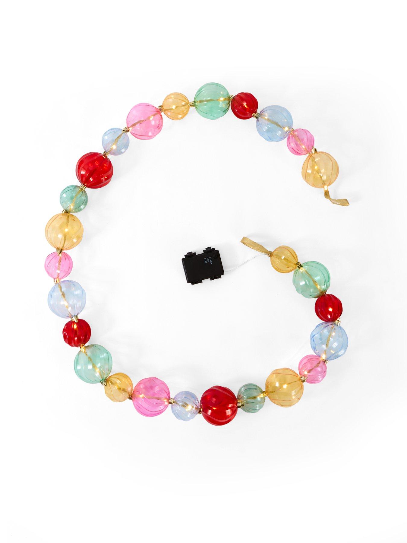 Image 3 of 4 of The Very Collection 180cm Light Up Coloured Baubles Garland