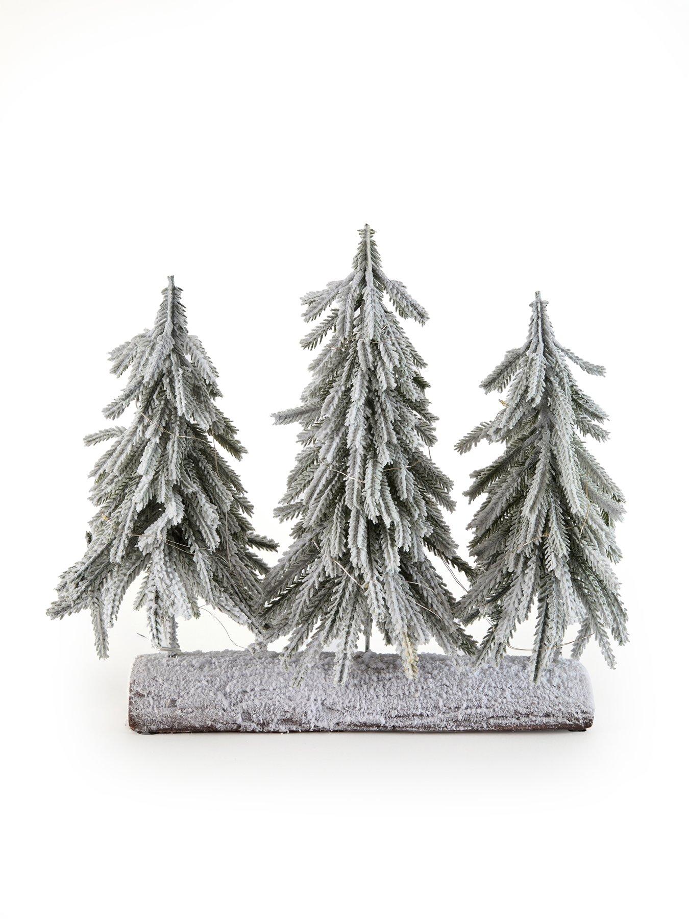 Image 2 of 7 of The Very Collection Prelit Snow Frosted Table Centre Tree Trio