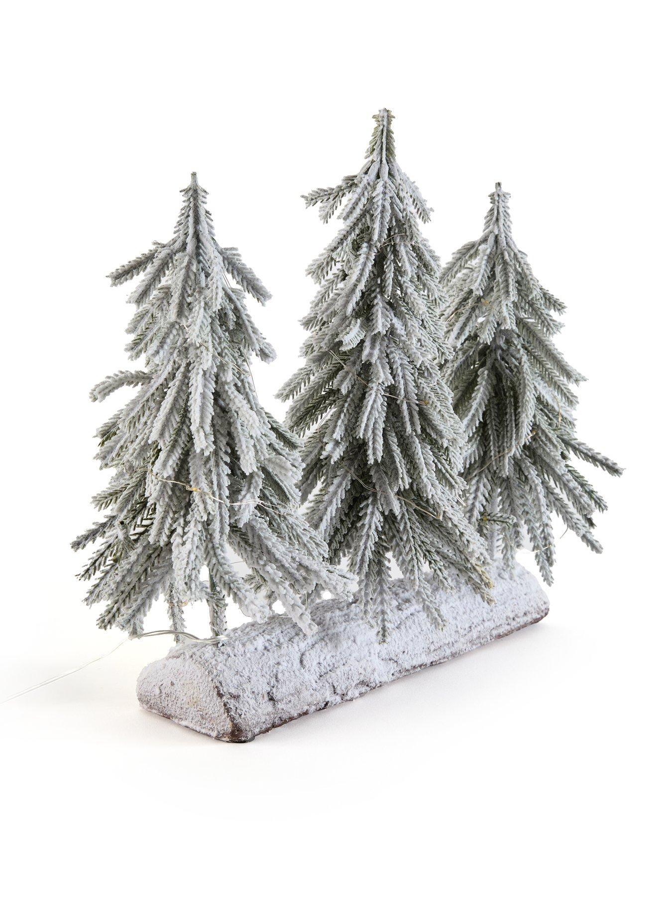 Image 4 of 7 of The Very Collection Prelit Snow Frosted Table Centre Tree Trio