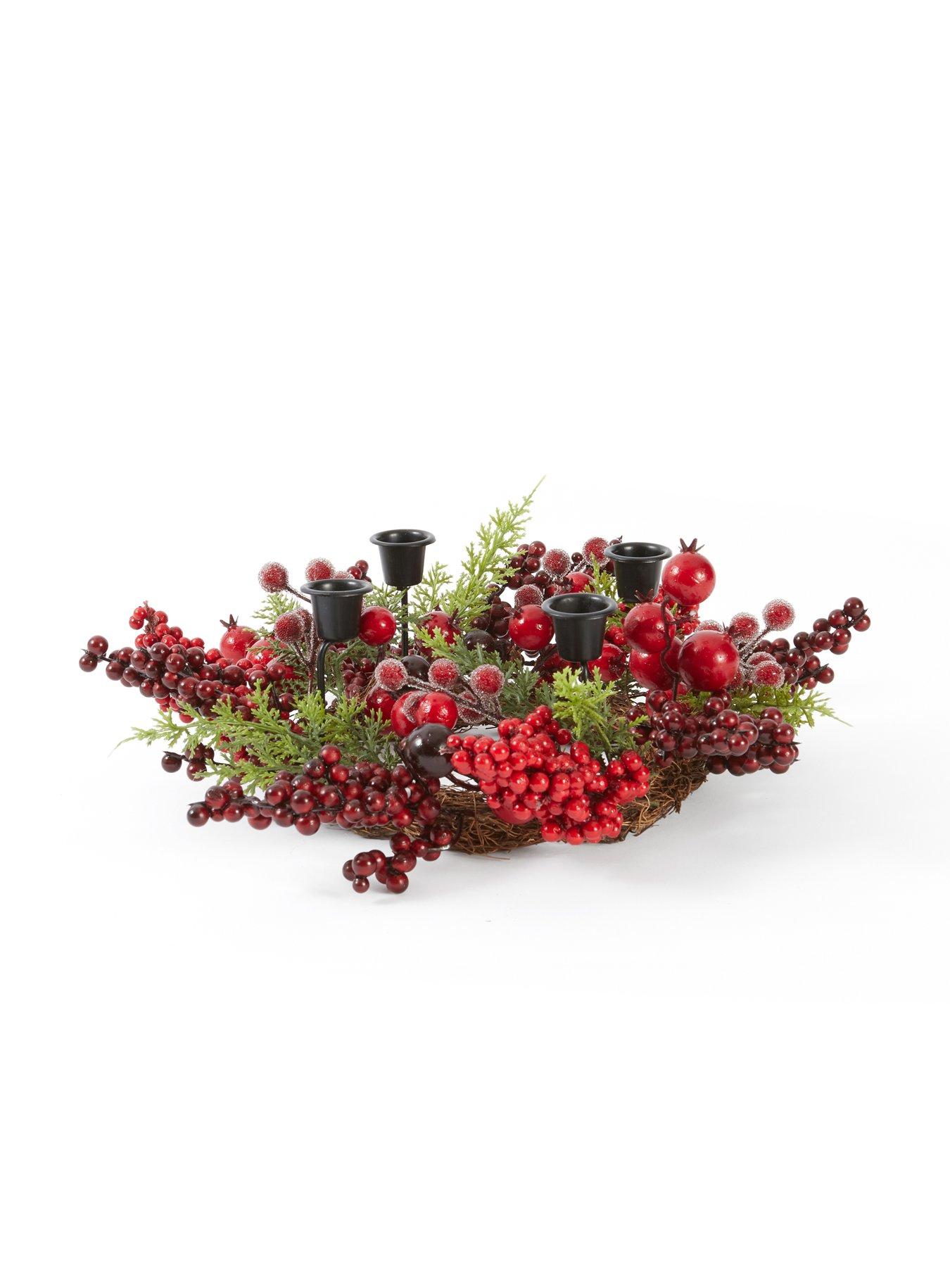 Image 2 of 5 of The Very Collection Mixed Berry Christmas Table Centre Candle Holder