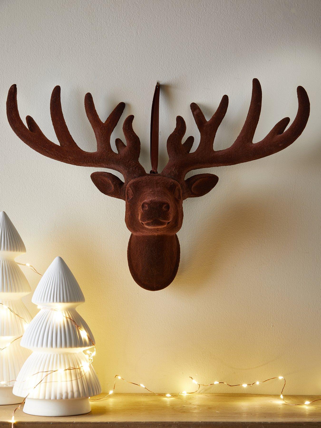 Image 1 of 7 of The Very Collection Stag Head Christmas Wall Decoration