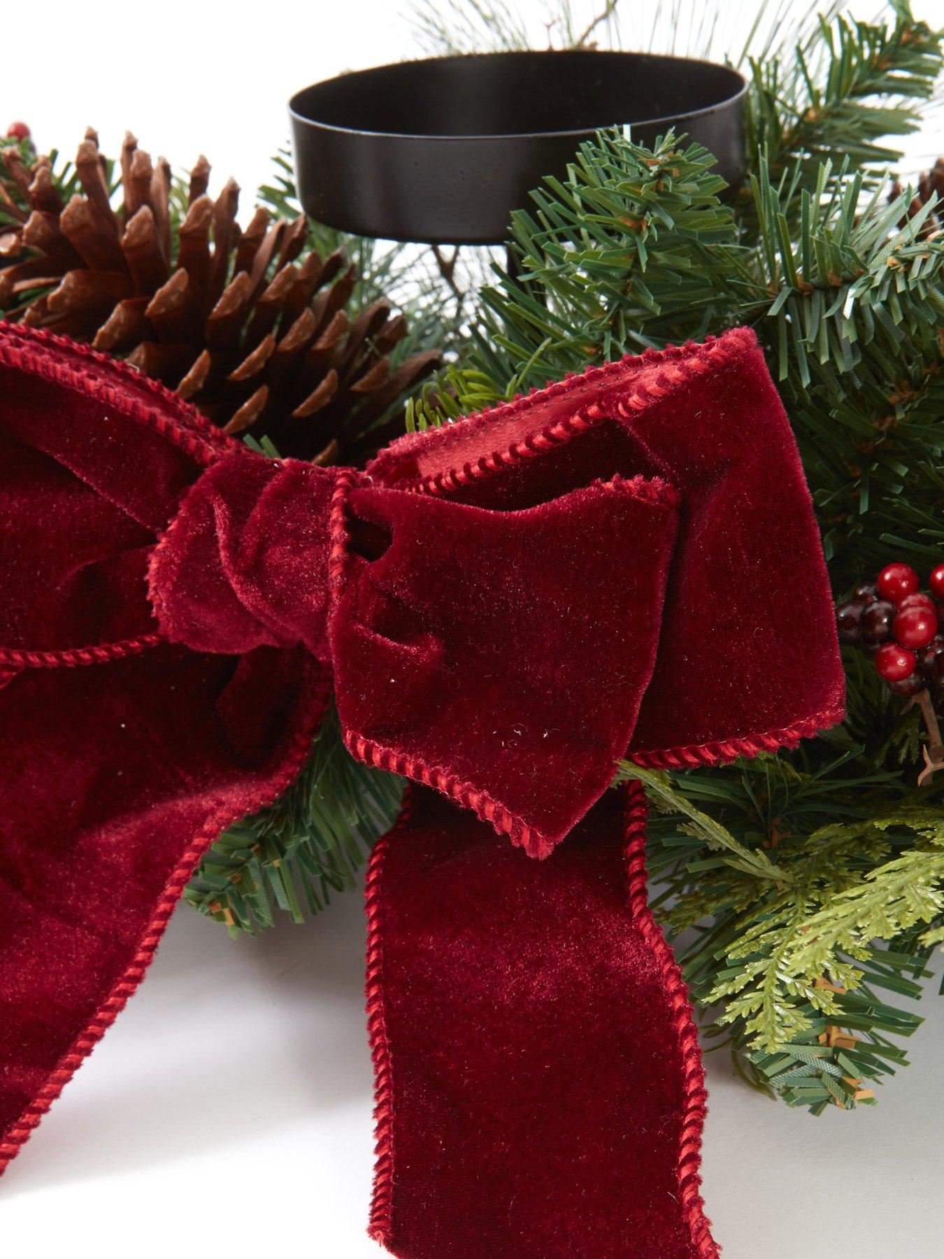 Image 4 of 6 of The Very Collection Pinecones and Red Berries Christmas Table Centerpiece