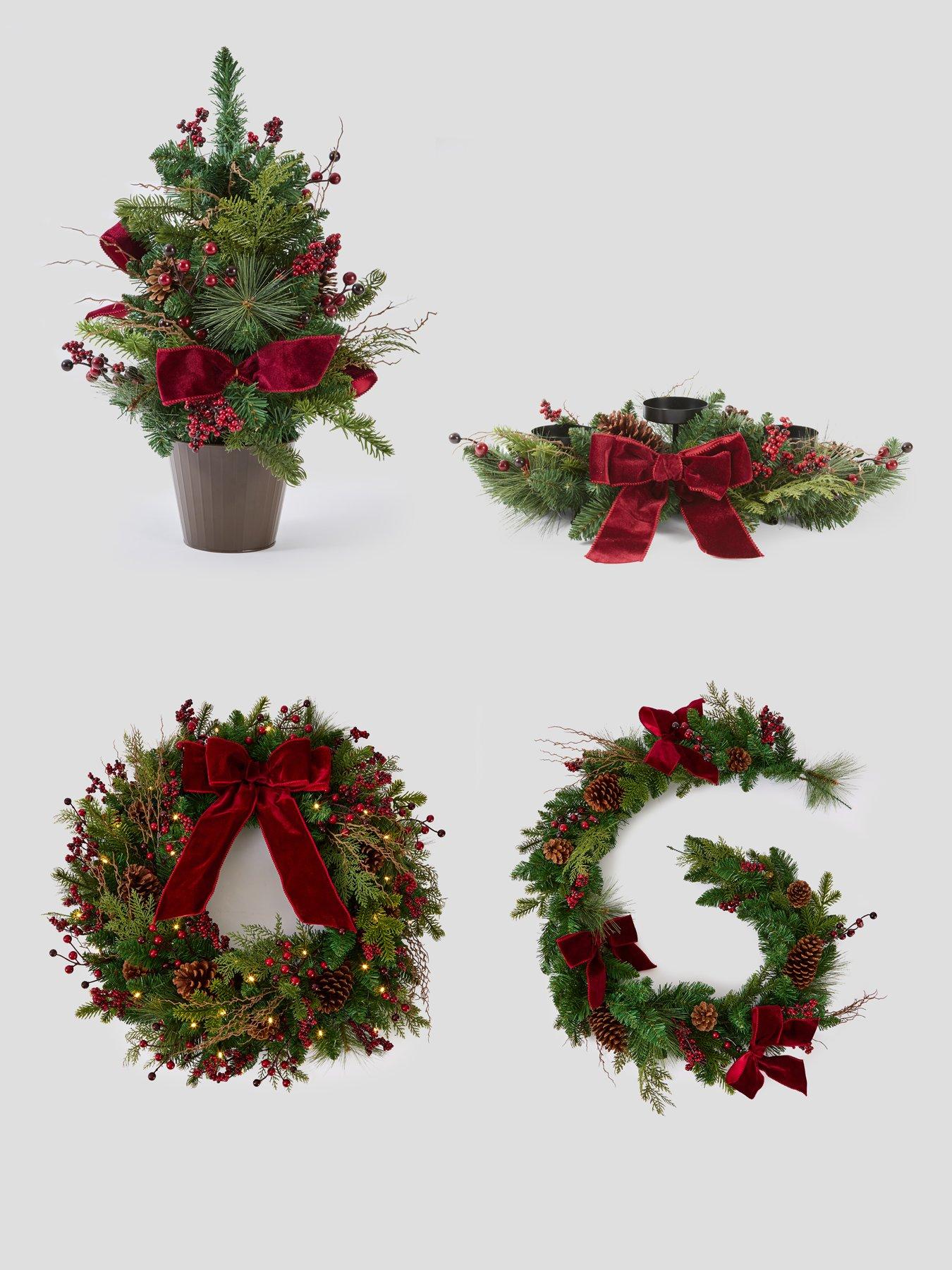 Image 6 of 6 of The Very Collection Pinecones and Red Berries Christmas Table Centerpiece