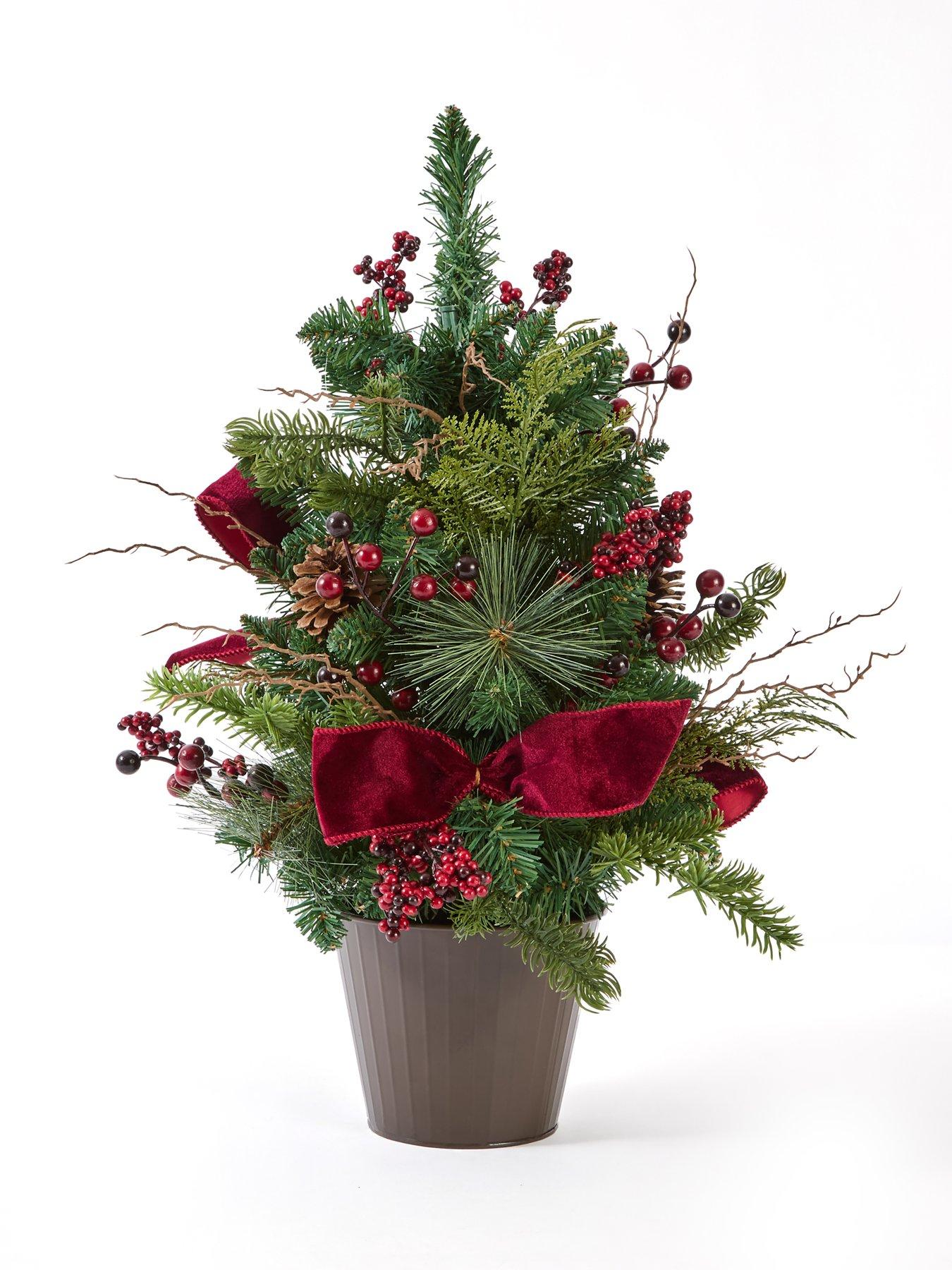 Image 2 of 4 of The Very Collection 60cm Pinecones and Red Berries Potted Table Top Christmas&nbsp;Tree