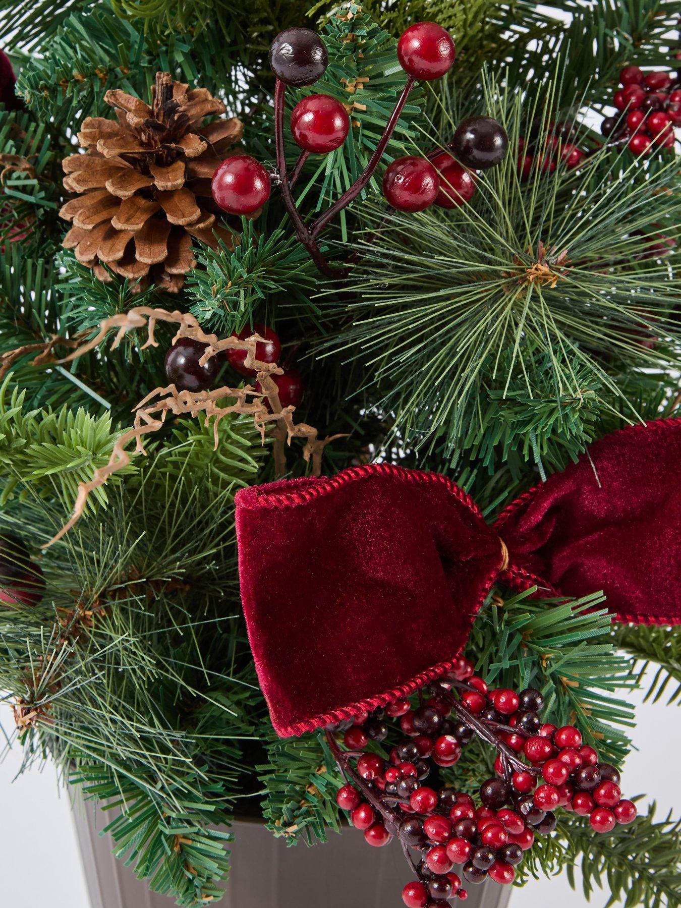 Image 3 of 4 of The Very Collection 60cm Pinecones and Red Berries Potted Table Top Christmas&nbsp;Tree