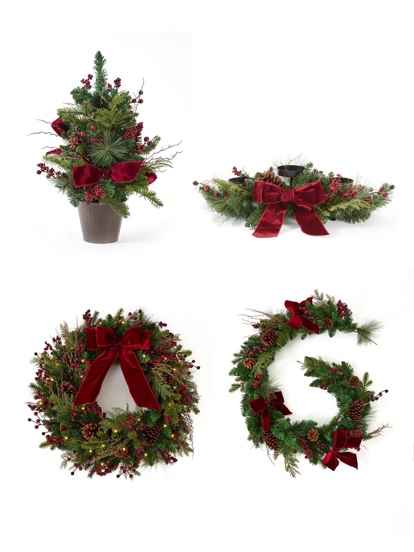 Image 4 of 4 of The Very Collection 60cm Pinecones and Red Berries Potted Table Top Christmas&nbsp;Tree