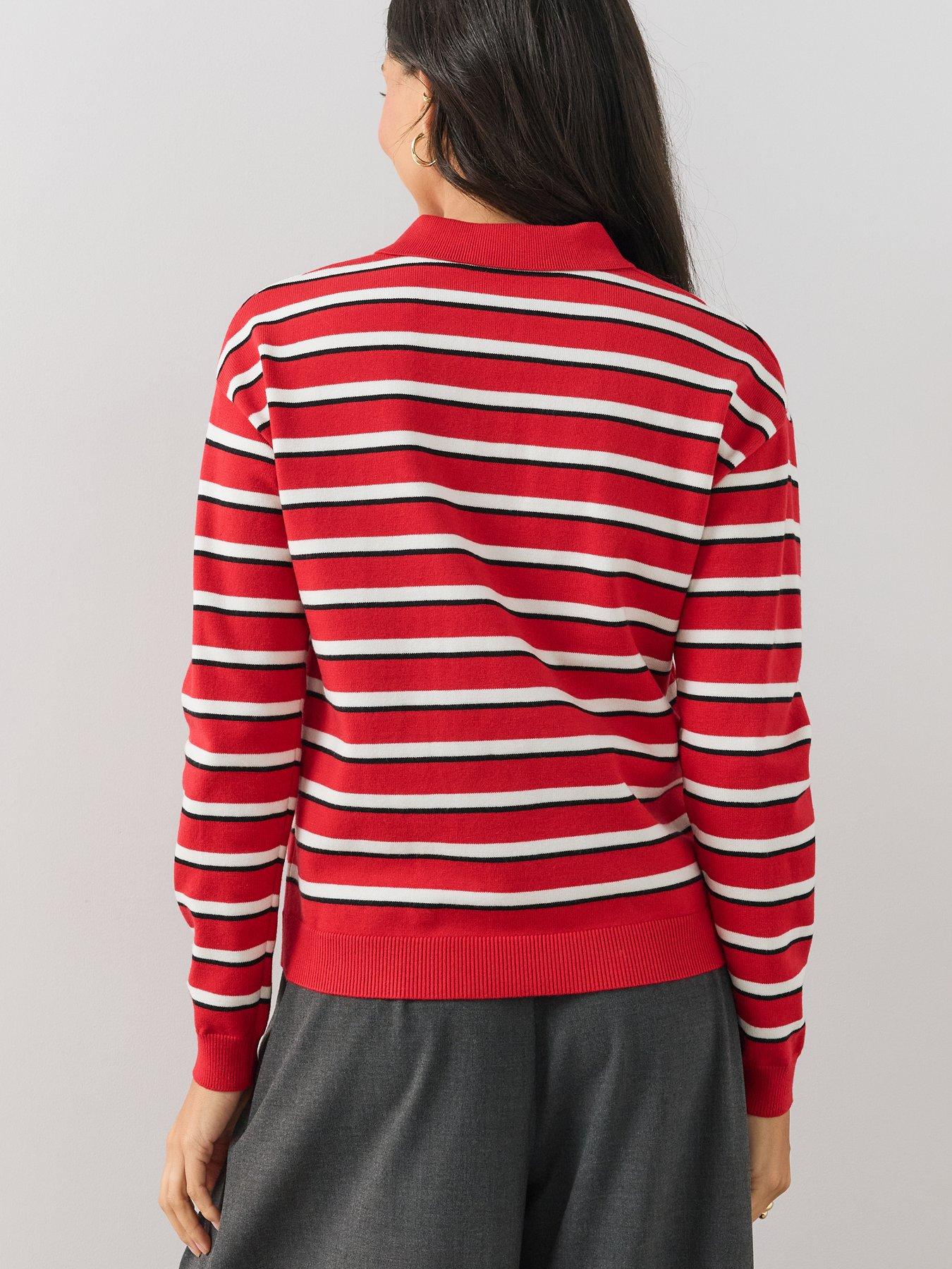 Image 2 of 7 of The Very Collection Womens Collared Stripe Knitted Rugby Jumper - Multi