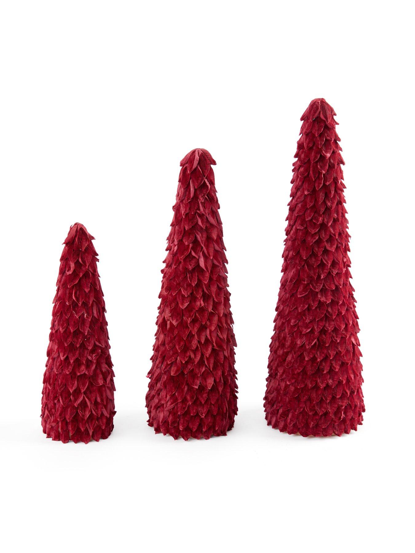 Image 2 of 7 of The Very Collection Set of 3 Red Paper Cone Christmas&nbsp;Trees