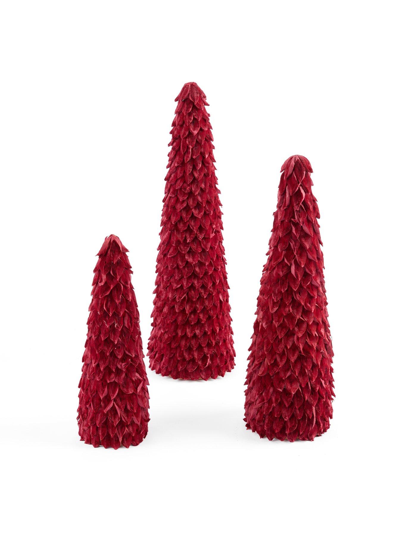 Image 3 of 7 of The Very Collection Set of 3 Red Paper Cone Christmas&nbsp;Trees