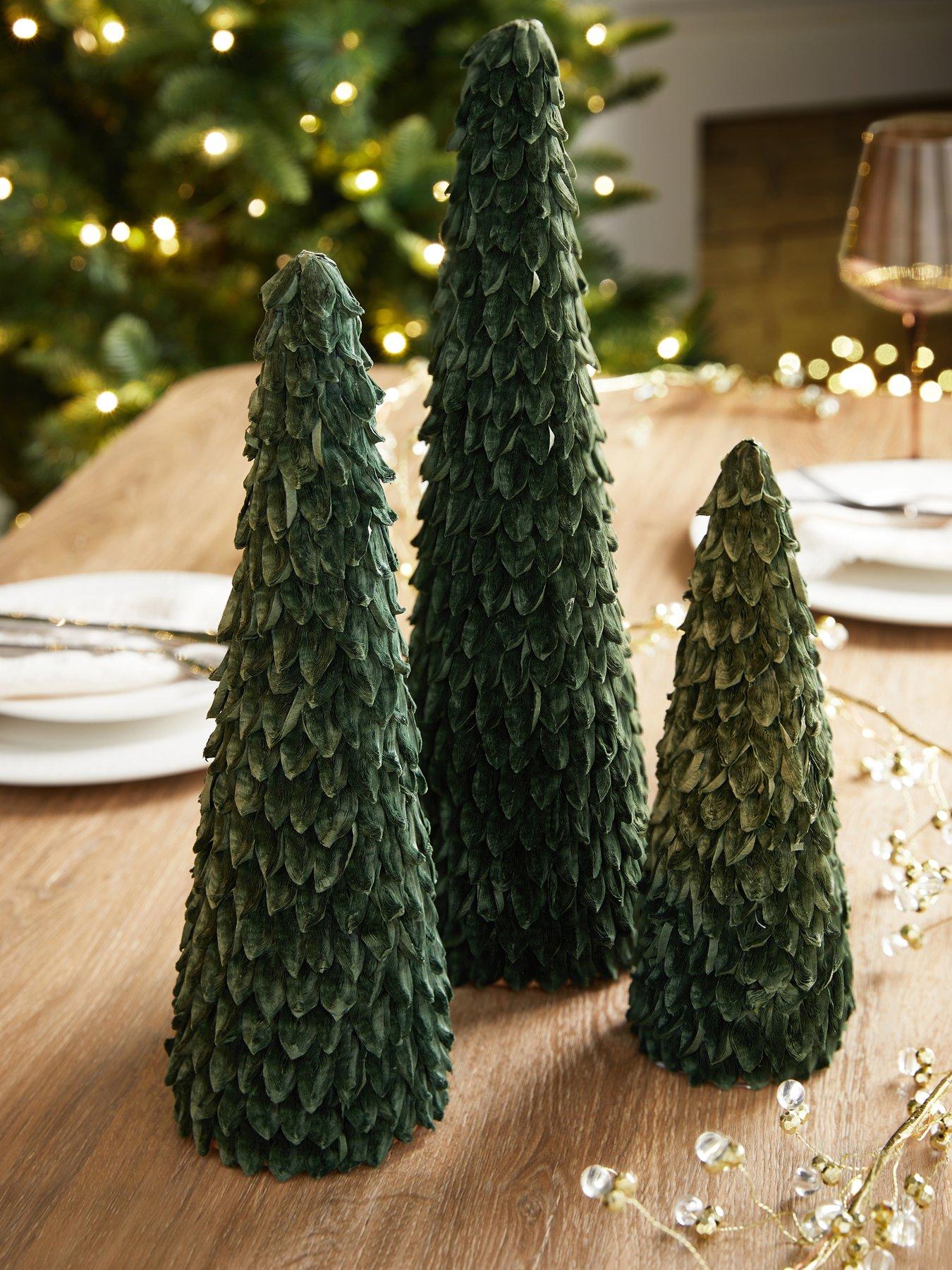 The Very Collection Set Of 3 Green Paper Cone Trees