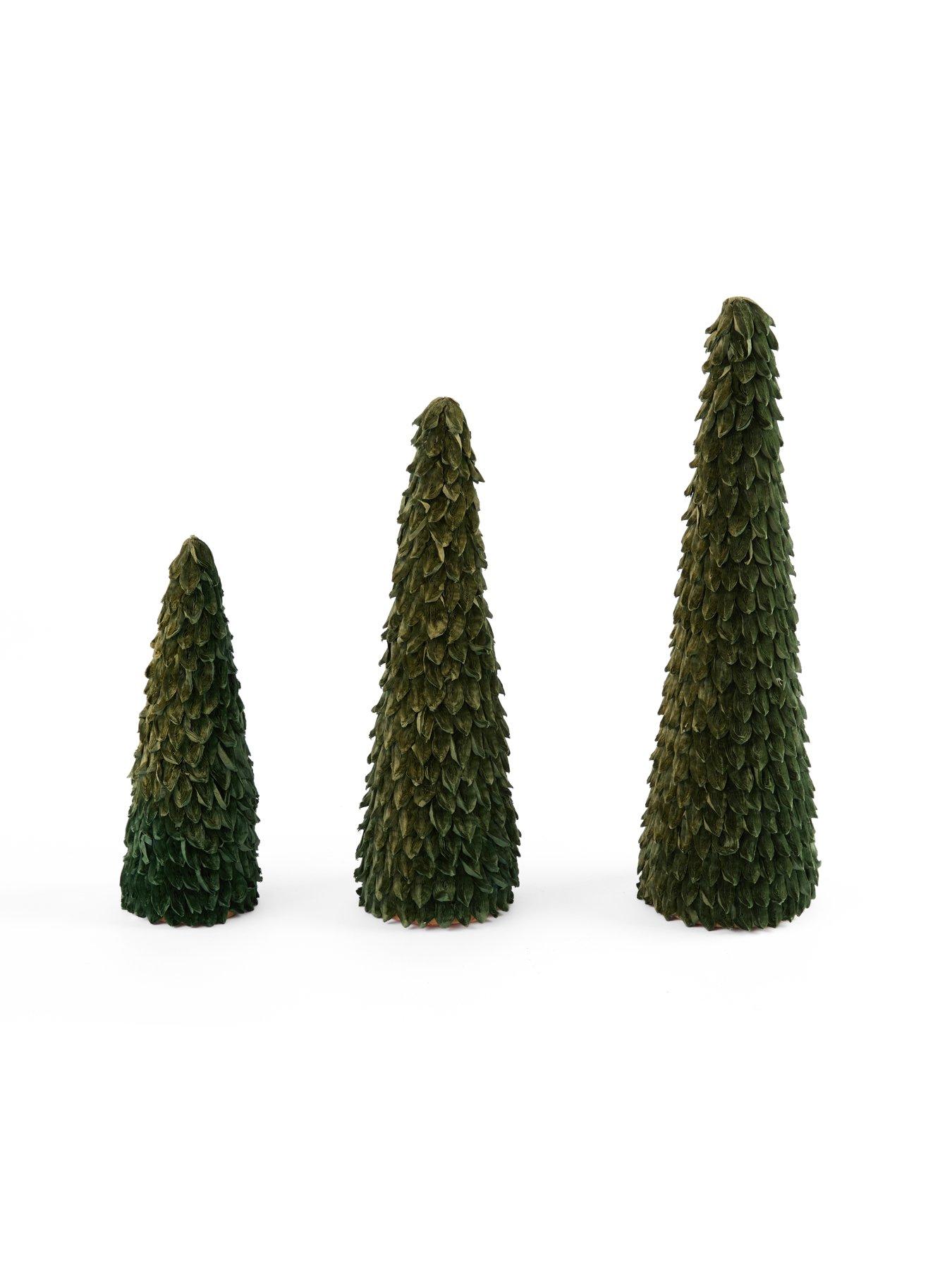 Image 2 of 7 of The Very Collection Set Of 3 Green Paper Cone Christmas Trees