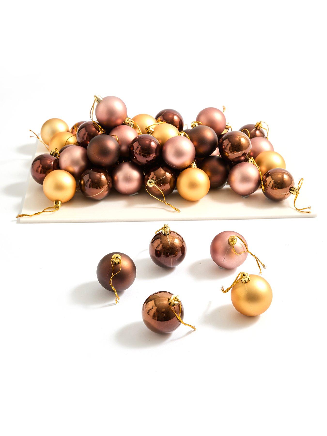 Image 2 of 3 of The Very Collection Set Of 50 Bauble Pack - Brown &amp; Gold