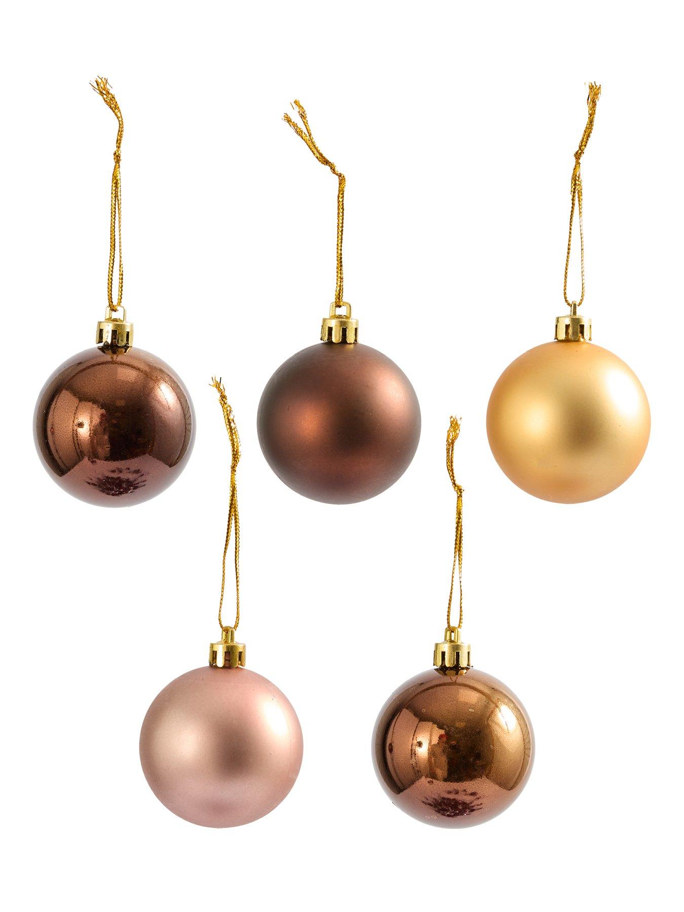 Image 3 of 3 of The Very Collection Set Of 50 Bauble Pack - Brown &amp; Gold