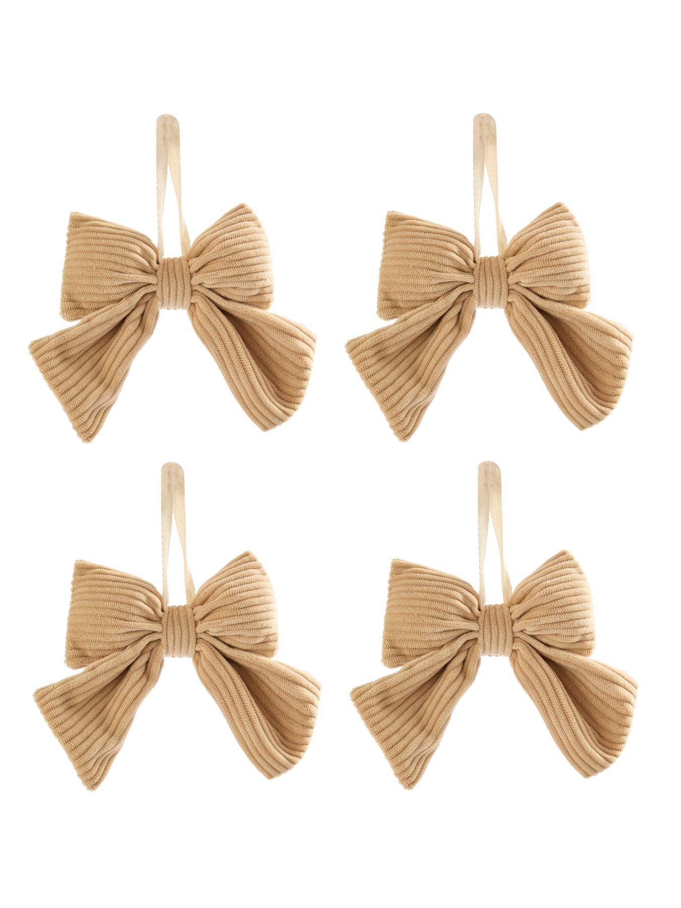 Image 3 of 3 of The Very Collection Set of 4 Velvet Christmas&nbsp;Tree Bows&nbsp;- Beige