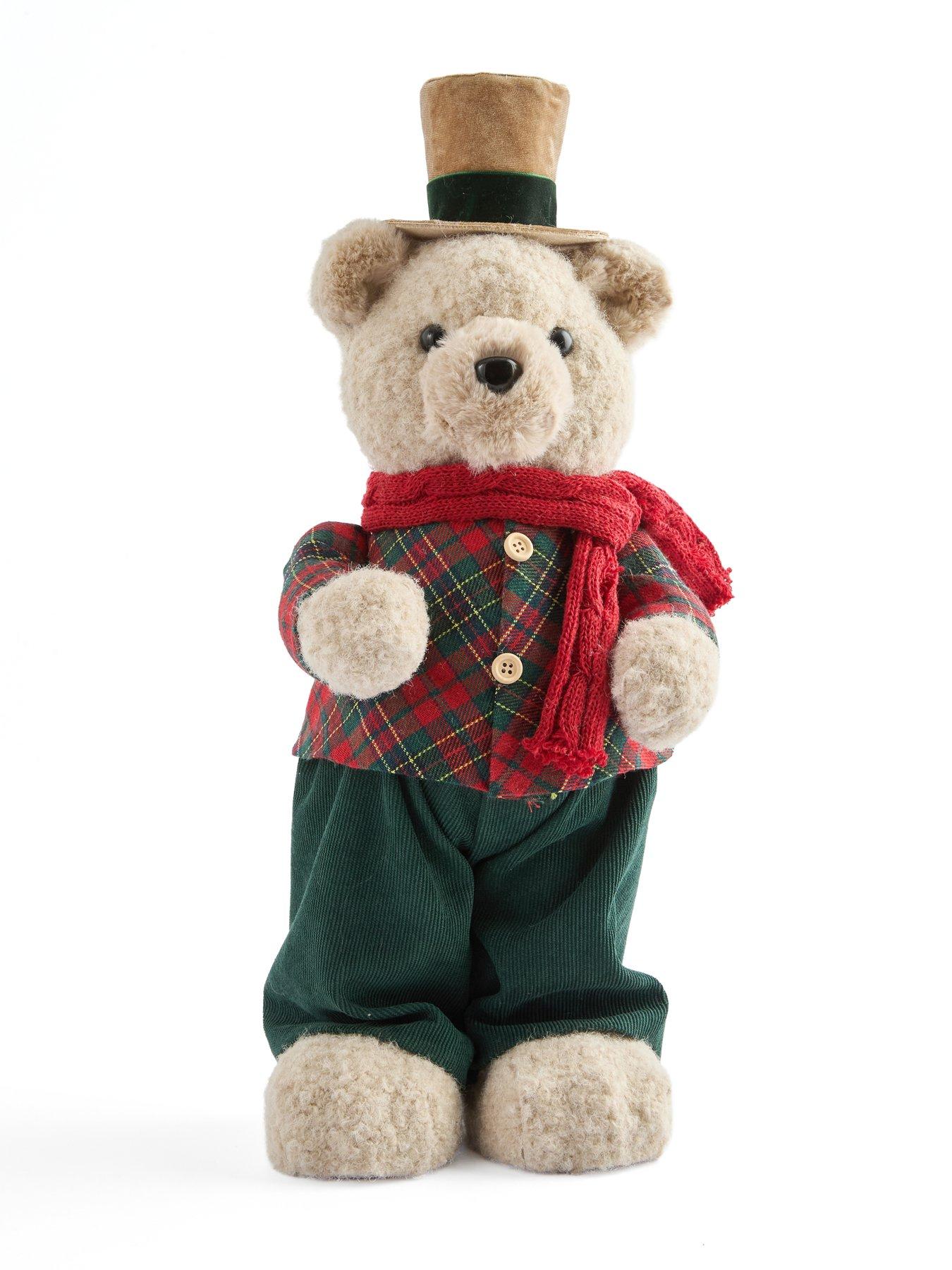 Image 2 of 7 of The Very Collection Plush Bear Christmas&nbsp;Decoration with Top Hat