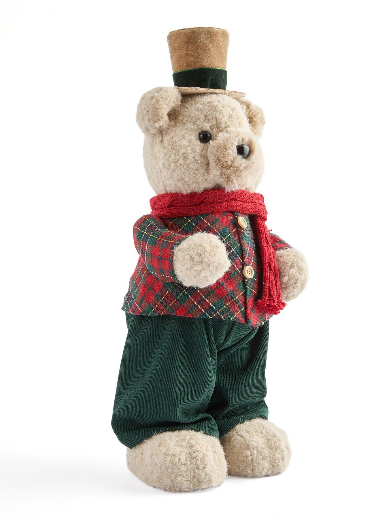 Image 3 of 7 of The Very Collection Plush Bear Christmas&nbsp;Decoration with Top Hat